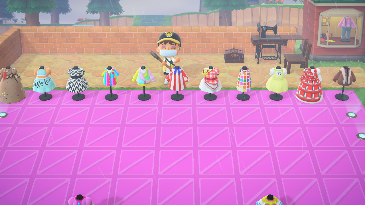 My collection of drag race looks in my ACNH town r/rupaulsdragrace