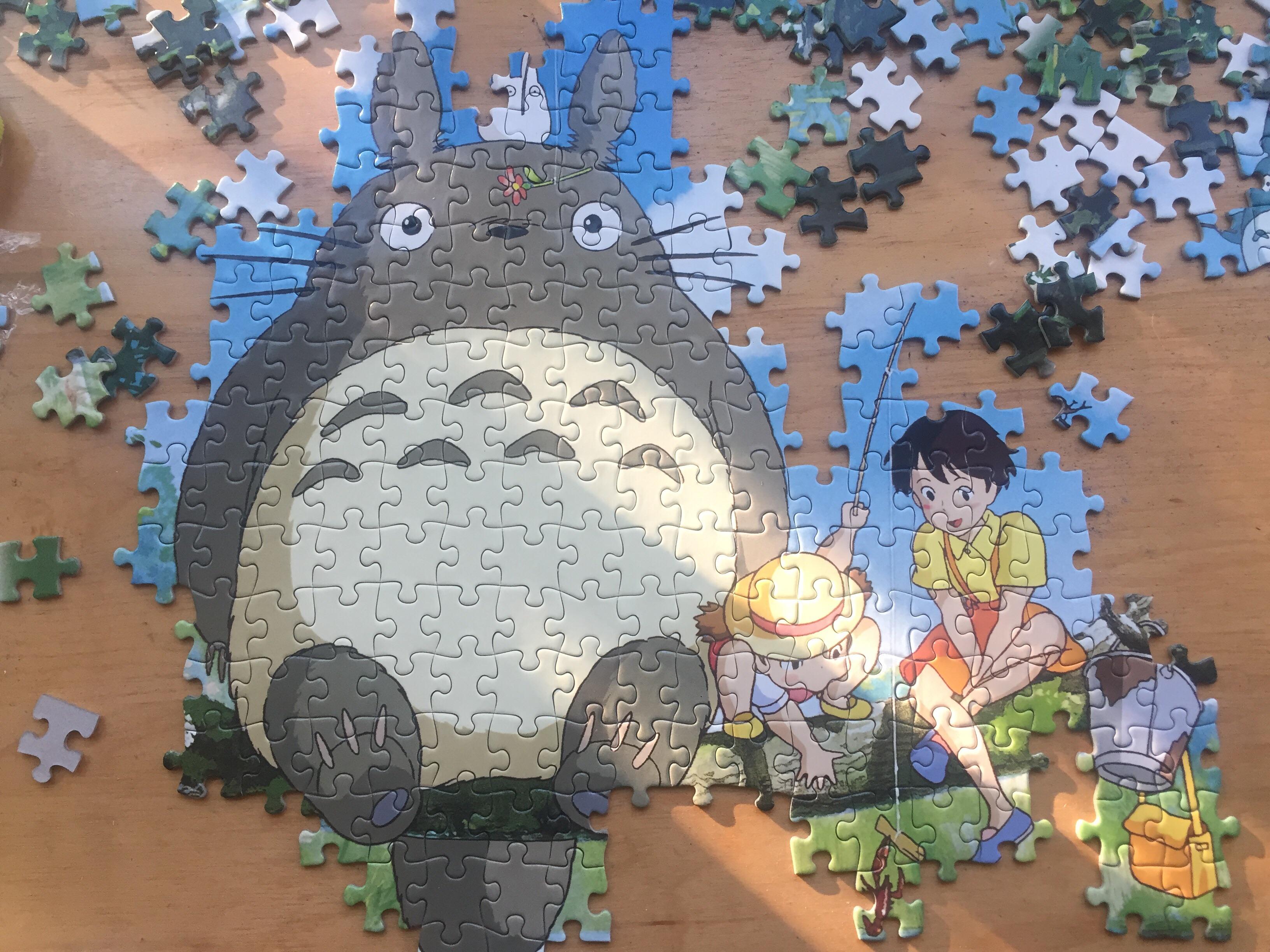 Totoro puzzle in progress ghibli