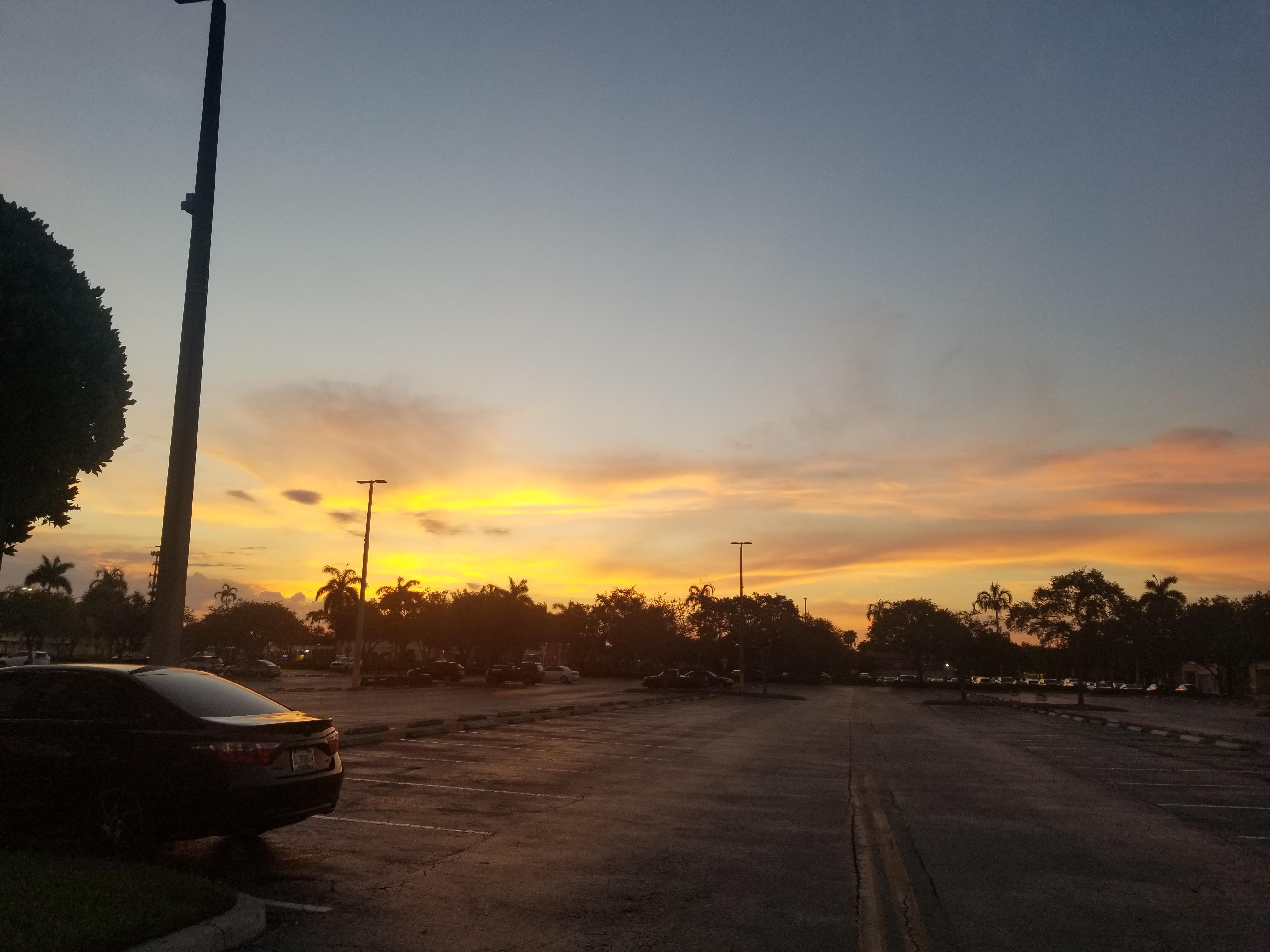 I'll see your parking lot sunset and give you a parking lot sunrise