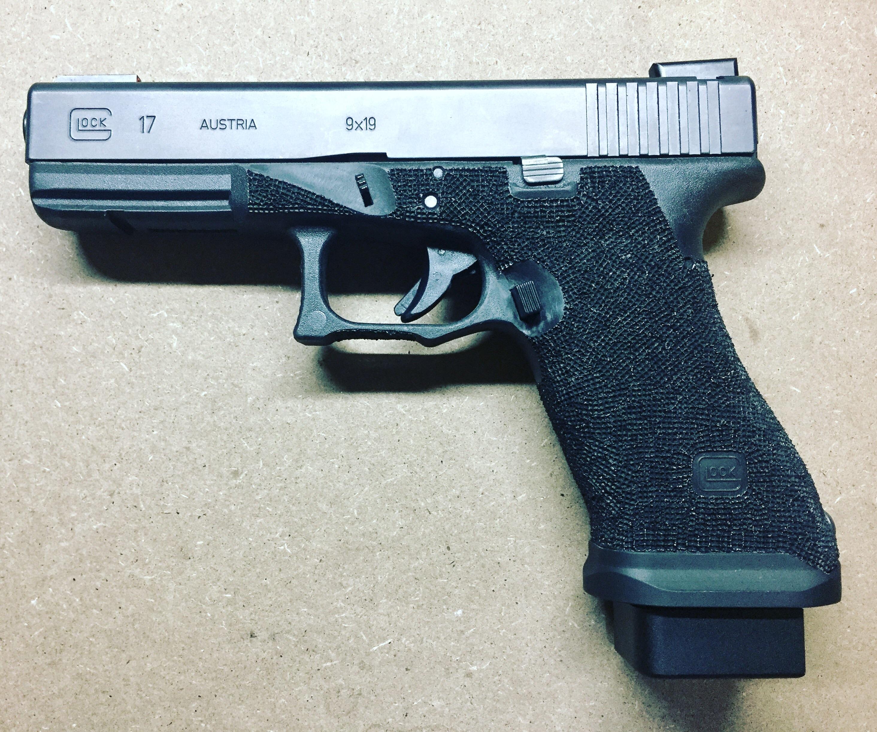 Glock 17 mod I just finished. Tru Glo sights, trigger work, SLR mag