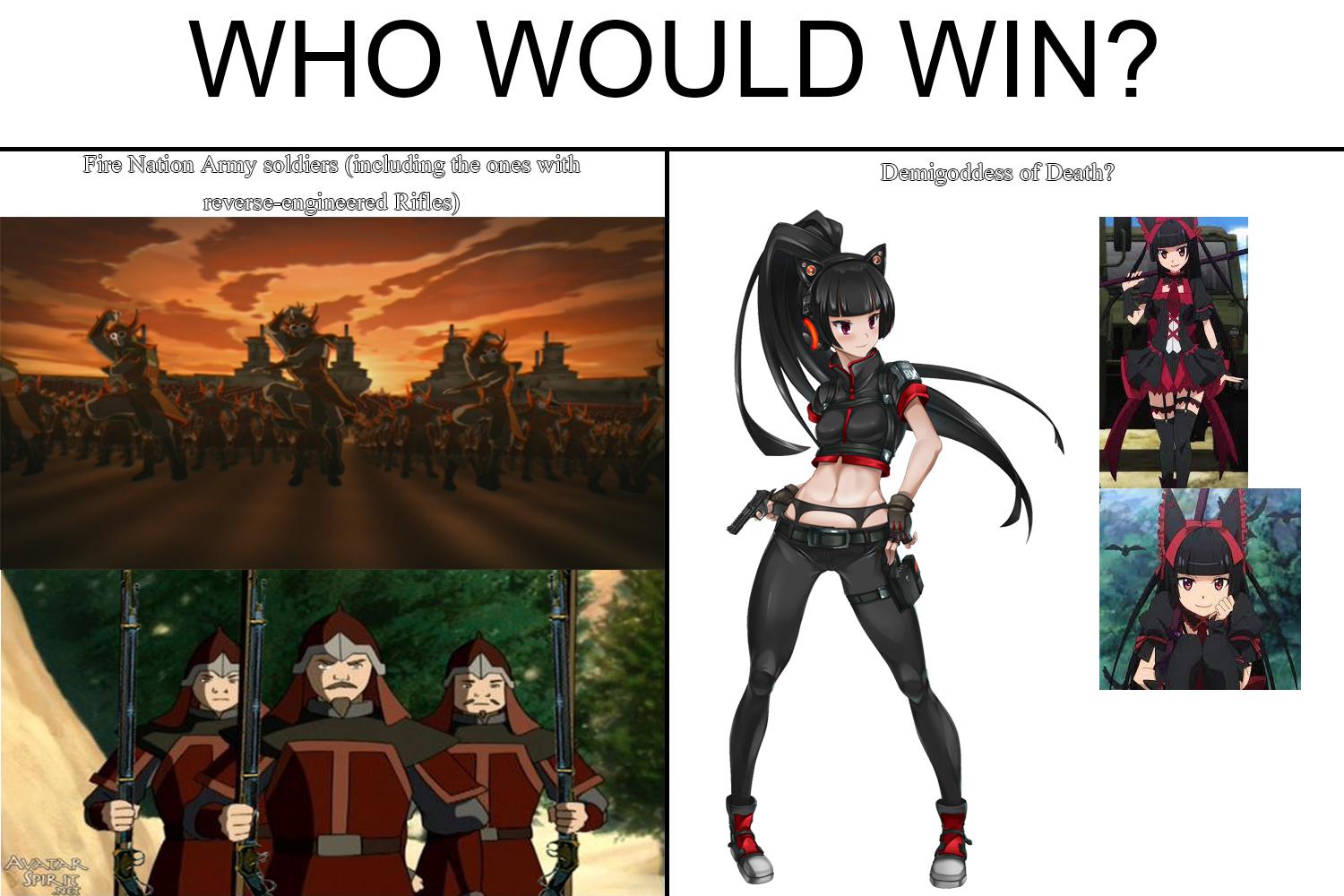 Courtesy from my GATE/Avatar crossover fanfiction Not an April Fools