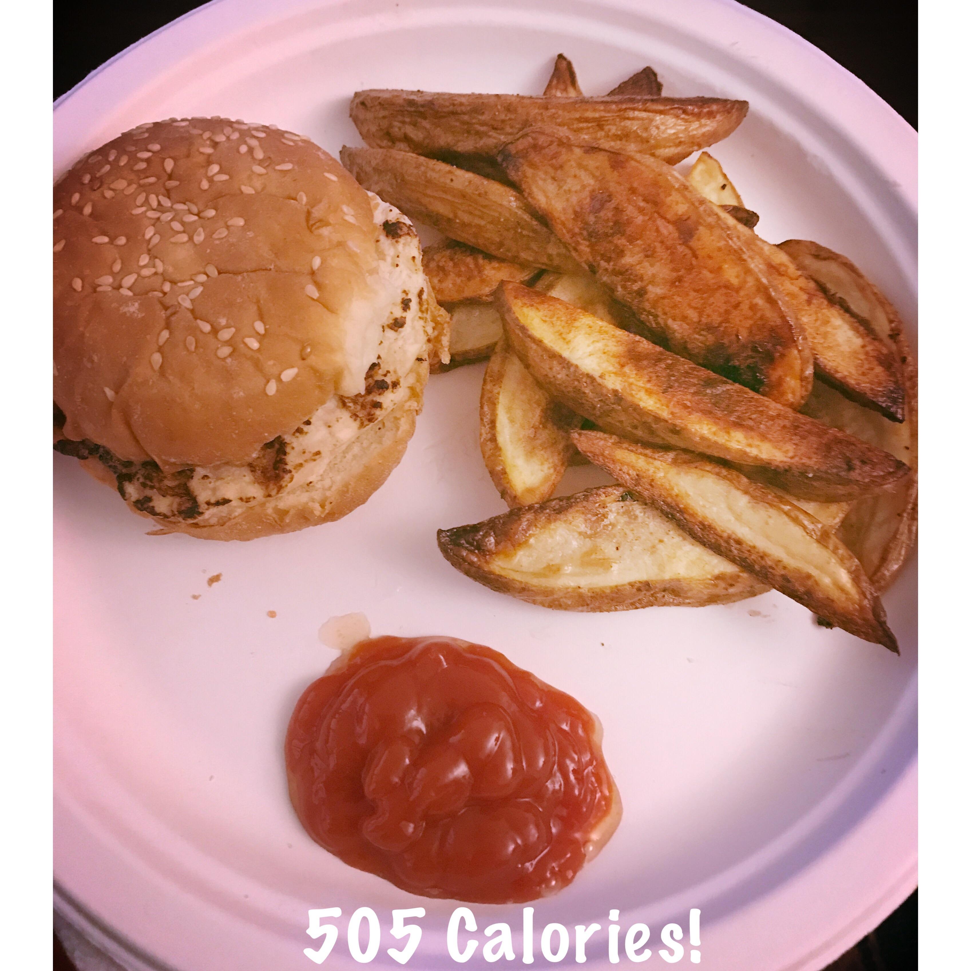 Grilled Chicken Sandwich (Frozen from Costco), Russet Potato Wedges