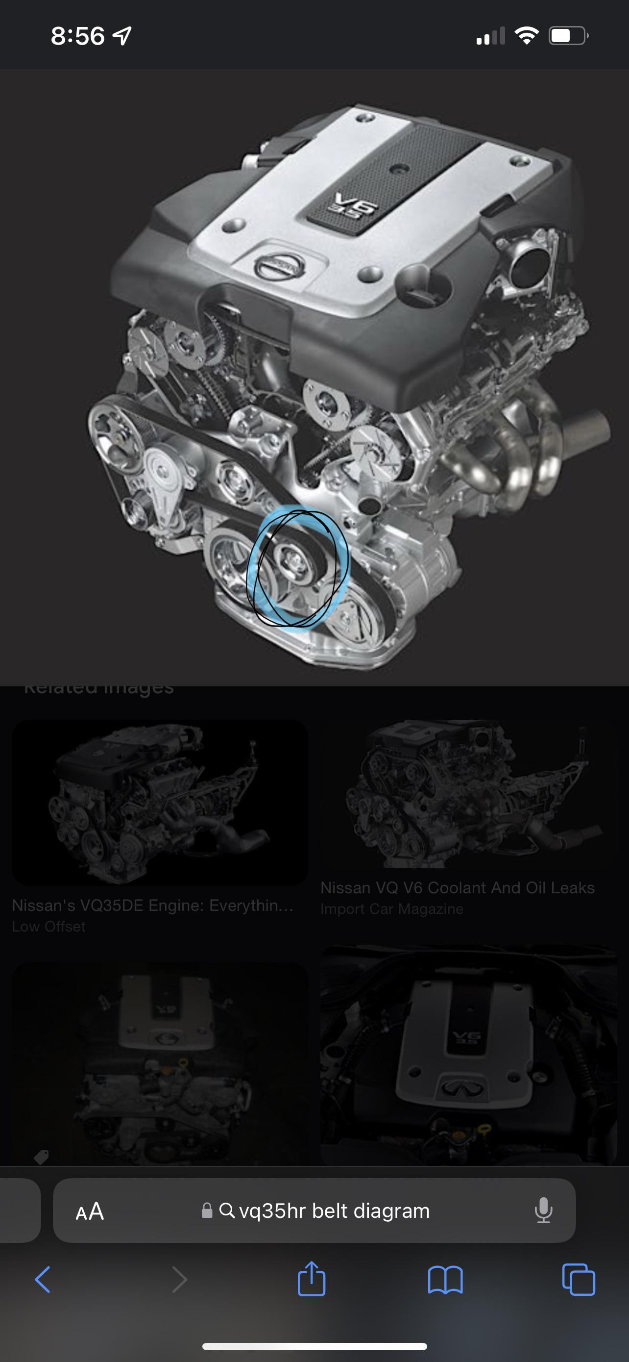 Does anyone know the part number to this idler pulley on a VQ35 HR ? I