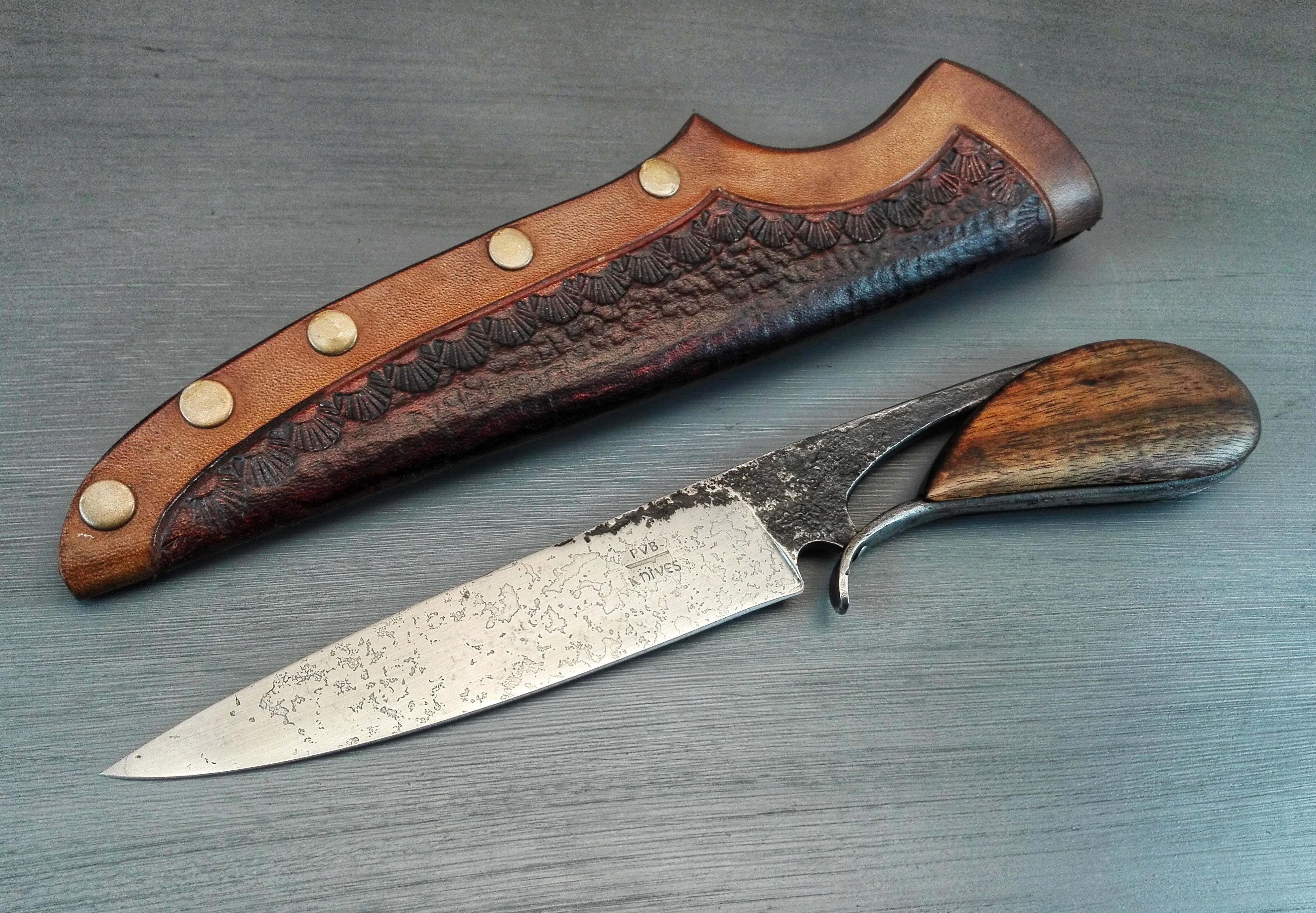 Hey guys. ) Here's a Blacksmith's Knife I finished up recently. The