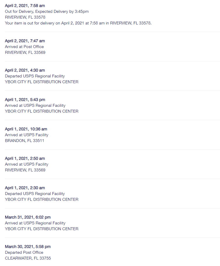 USPS has some efficiency problems... r/tampa