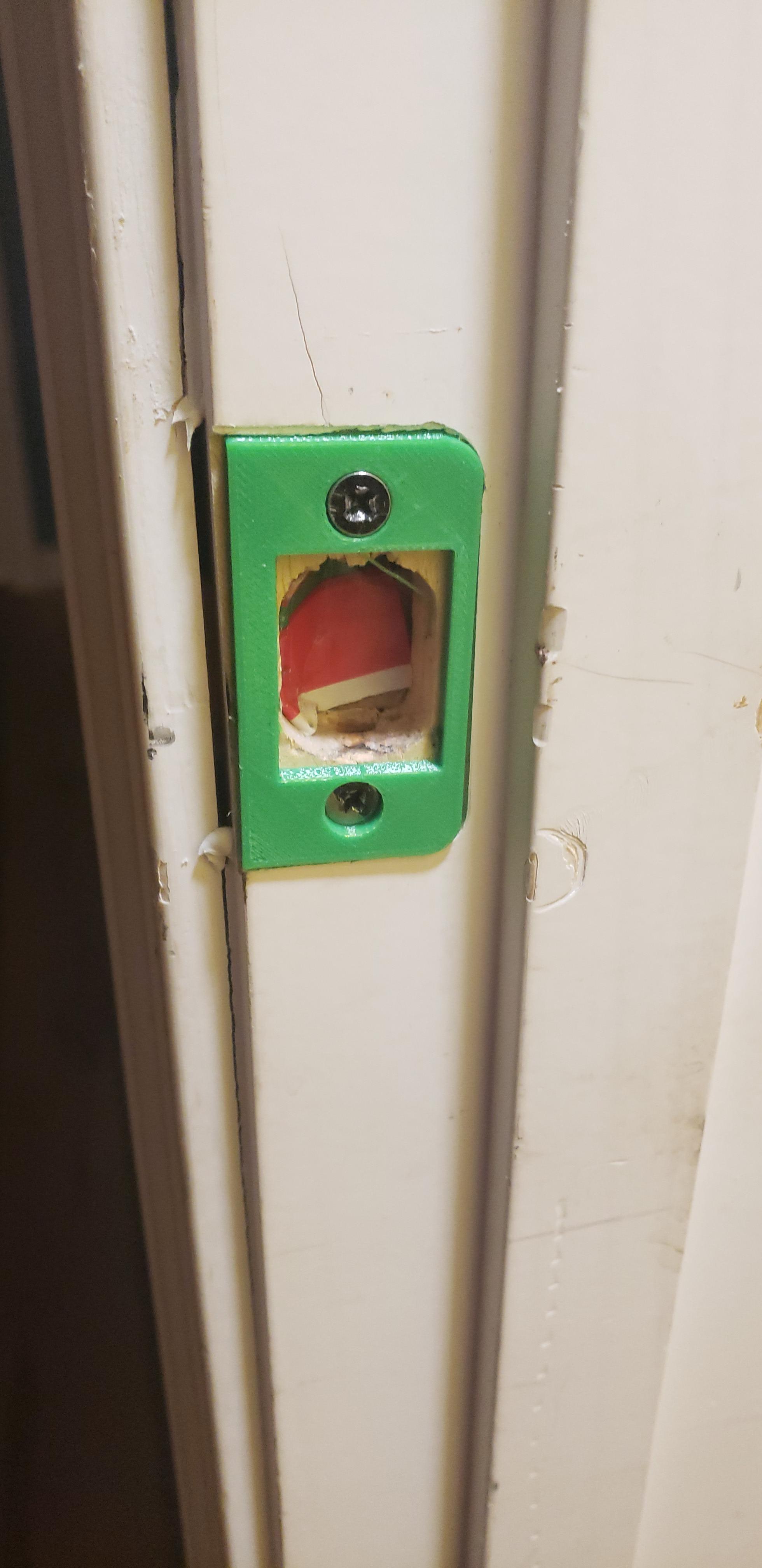 In laws door would not properly close. I remade the striker plate r