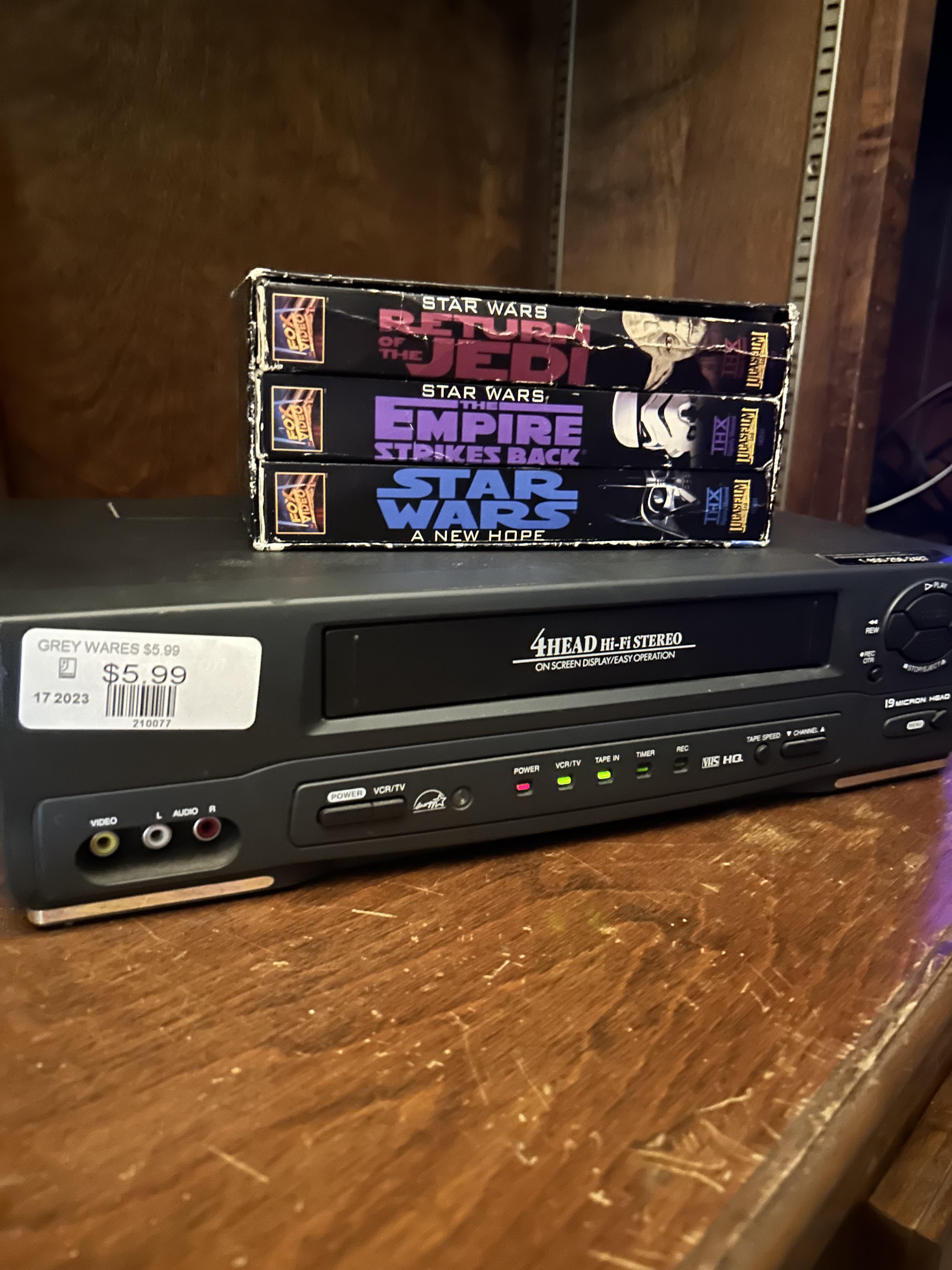 VCR was obviously from goodwill and the Star Wars tapes were from a