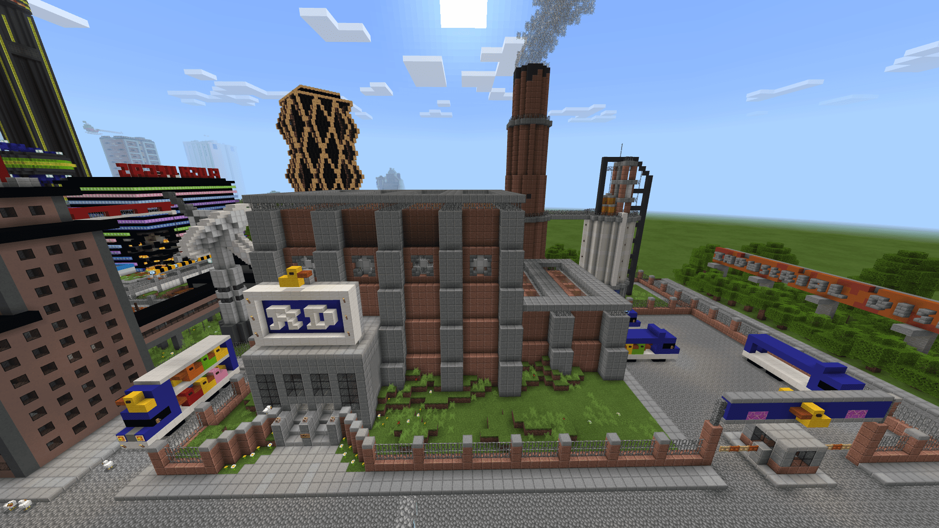 I added a Rubber Ducky factory to my city! r/Minecraft
