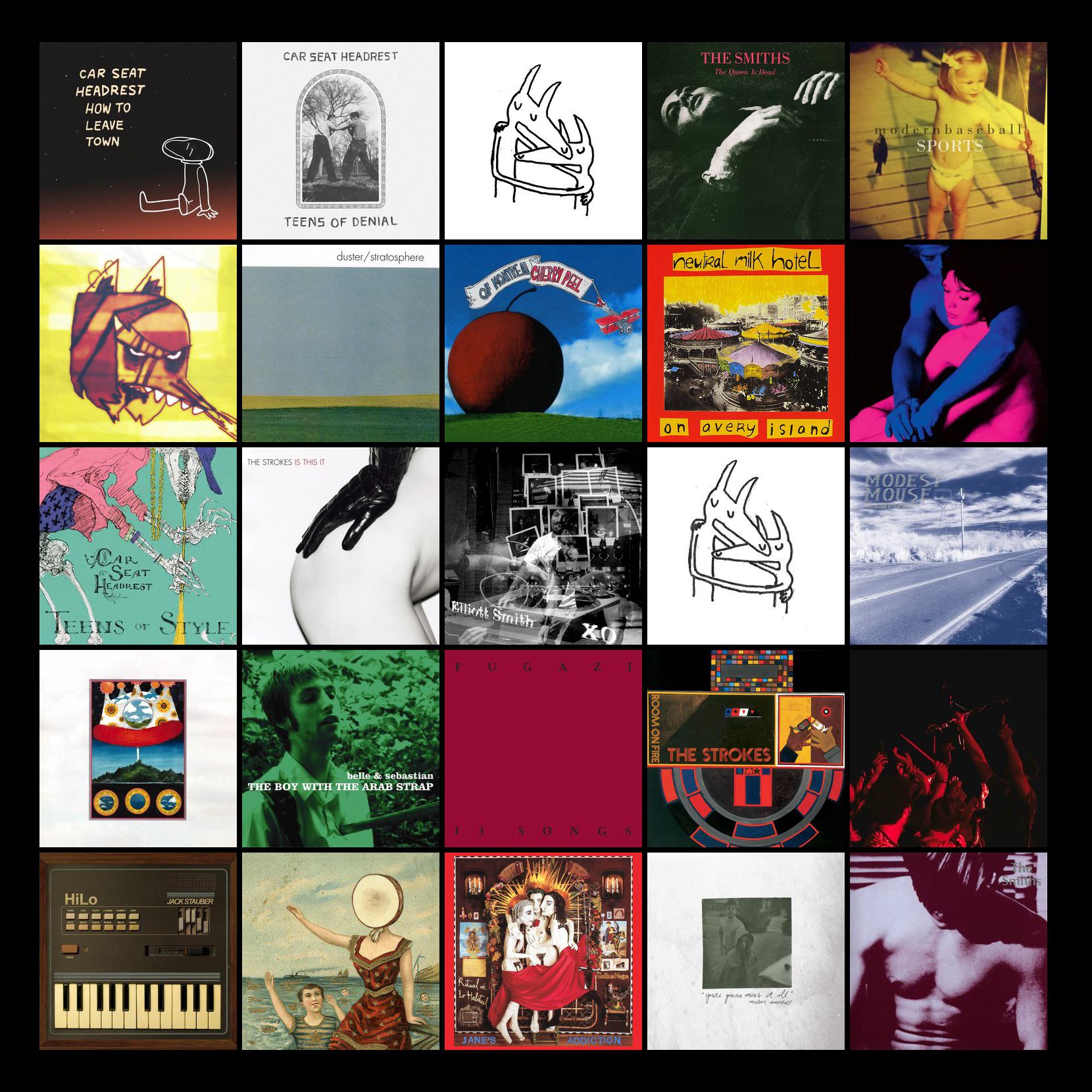 5x5 for last week ) as you can tell i hate car seat headrest r/lastfm
