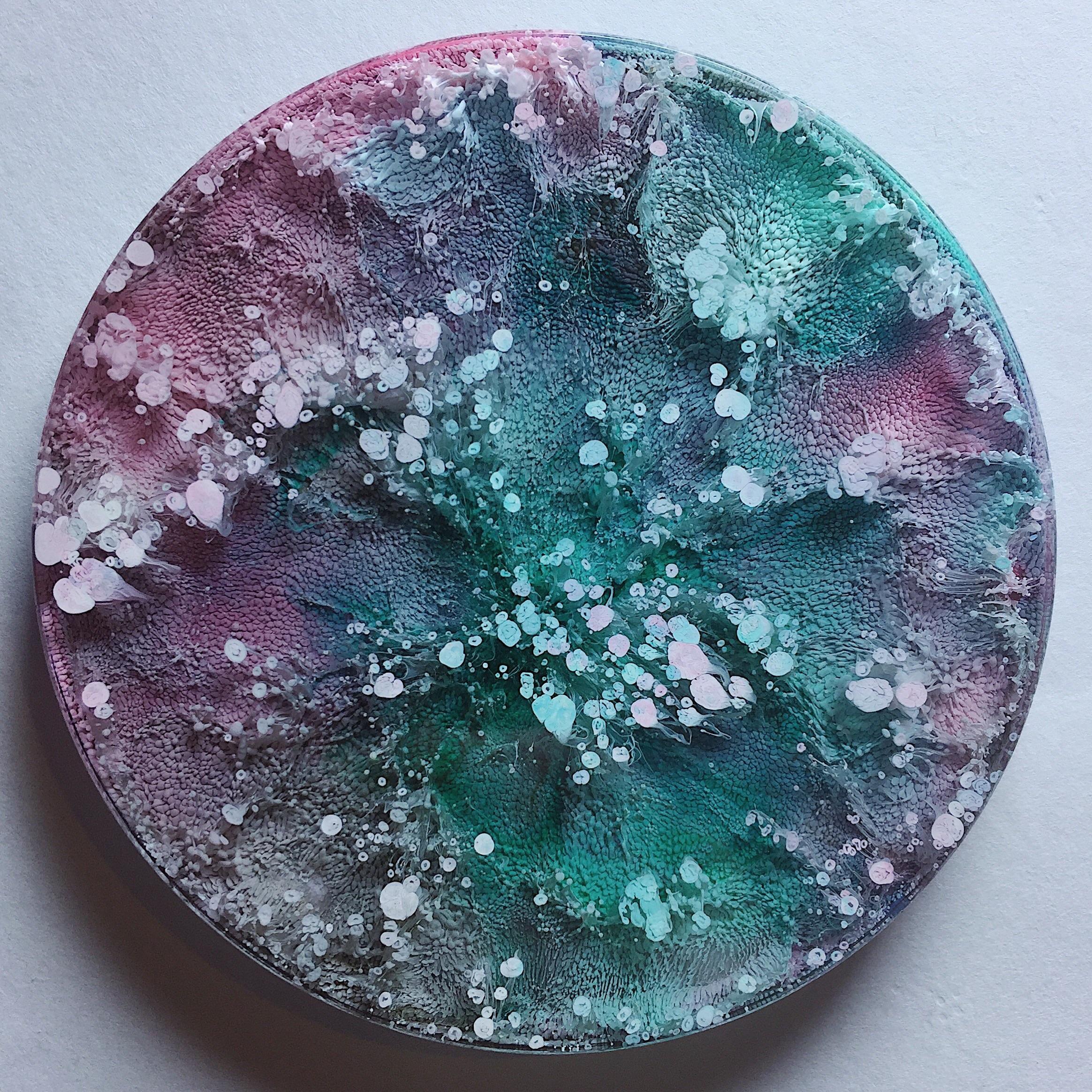 Resin coaster with alcohol ink. Been so in love with this method! r
