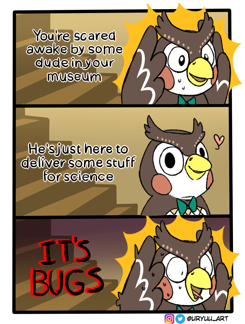poor blathers.... (idea from u/Linus117) r/AnimalCrossing