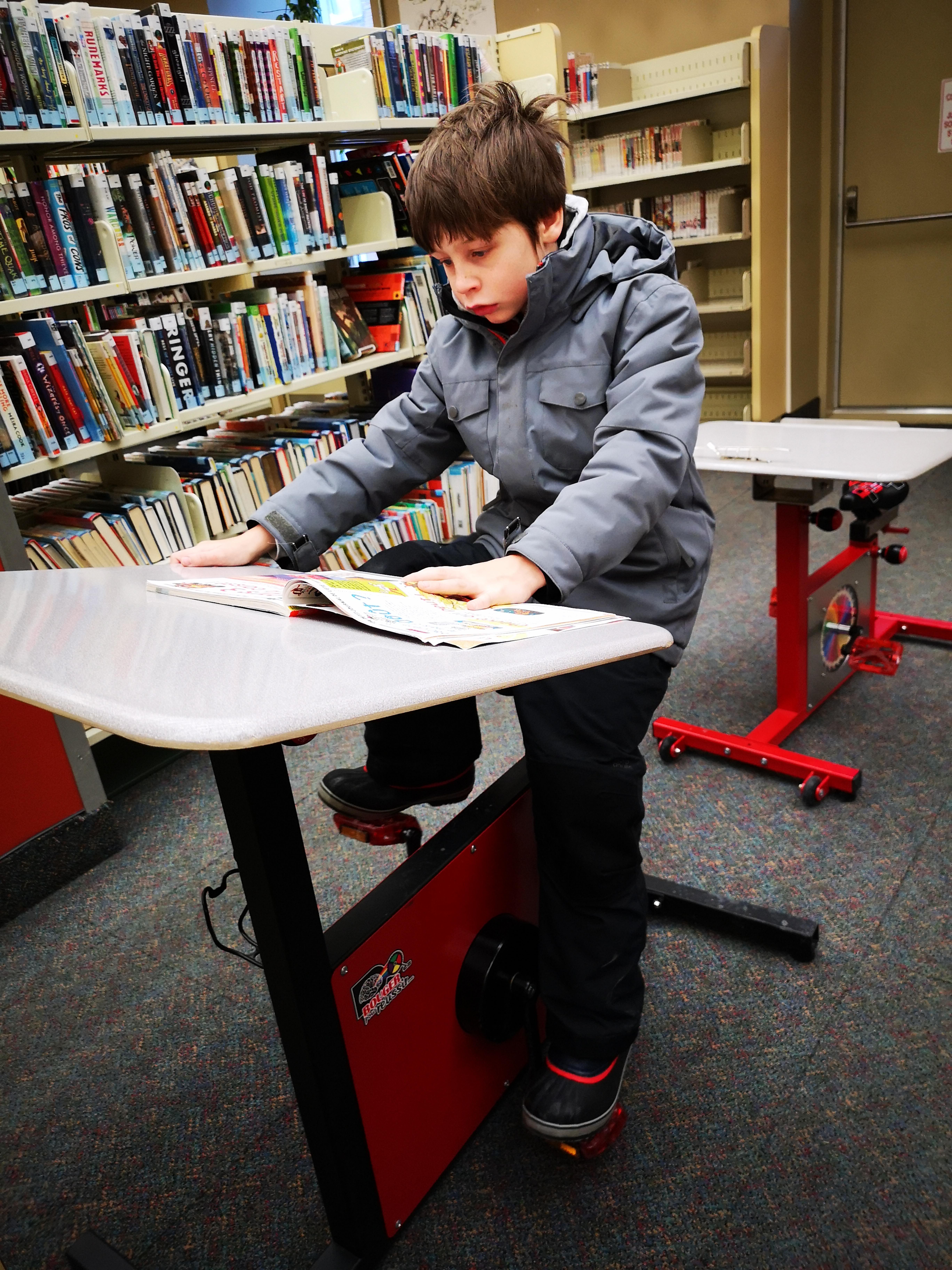 Amazing pedal readingdesks for kids at our local library r/bicycling