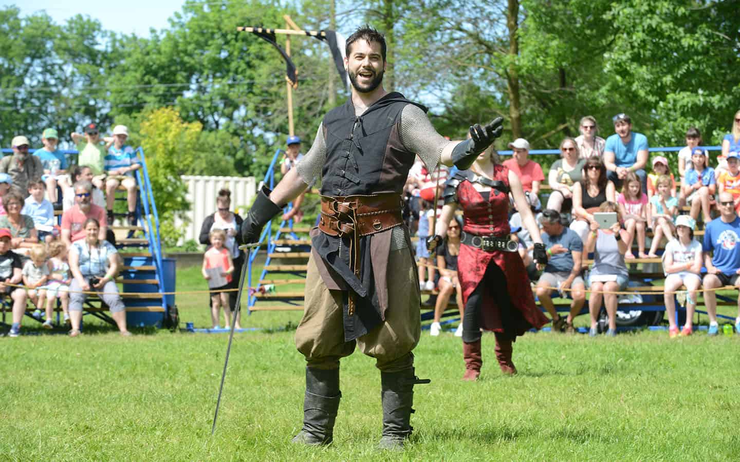 My best friend LARPs every month, but also entertains at medieval