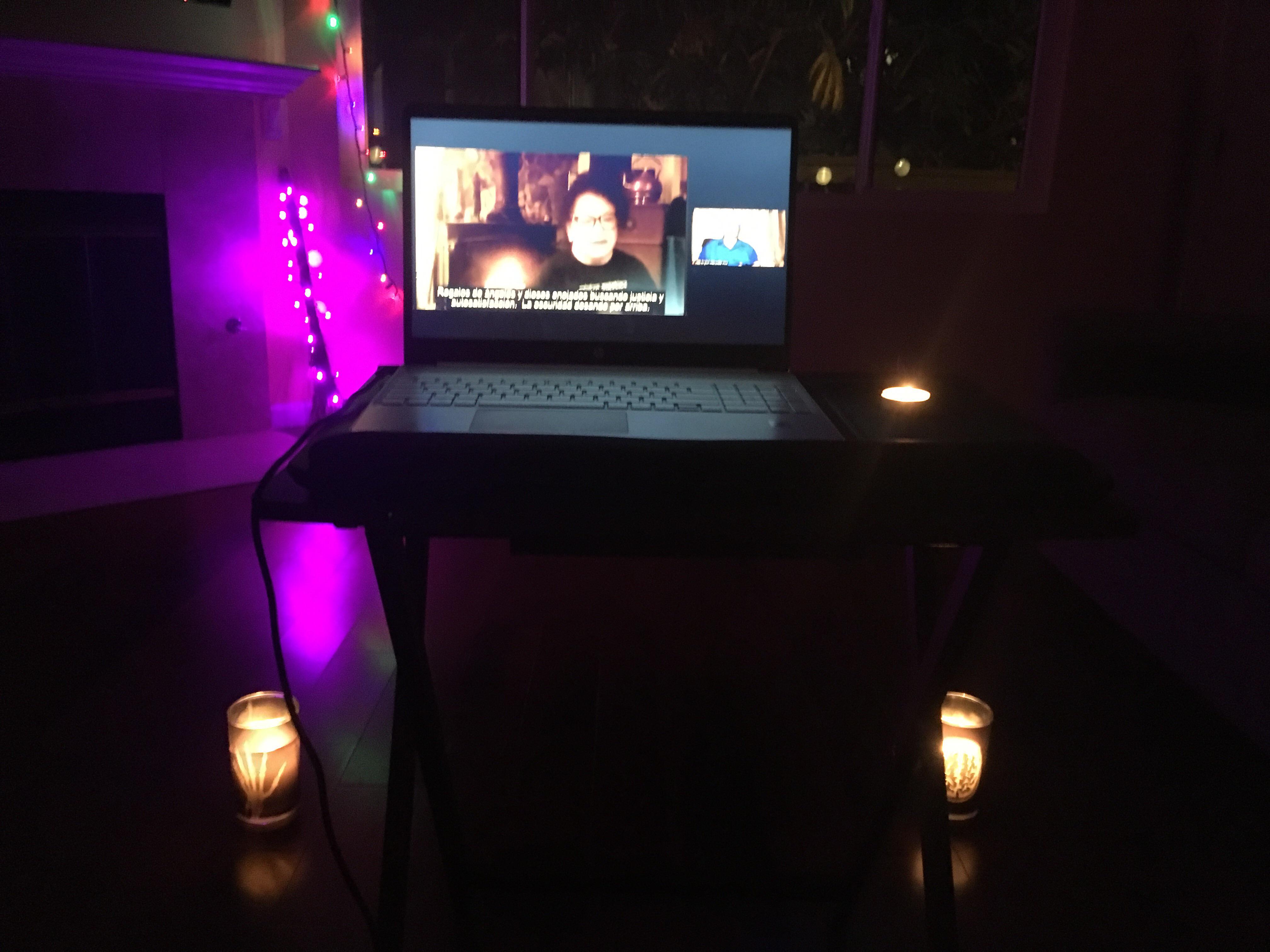My mini ritual space for watching the Solstice ritual from First UU of