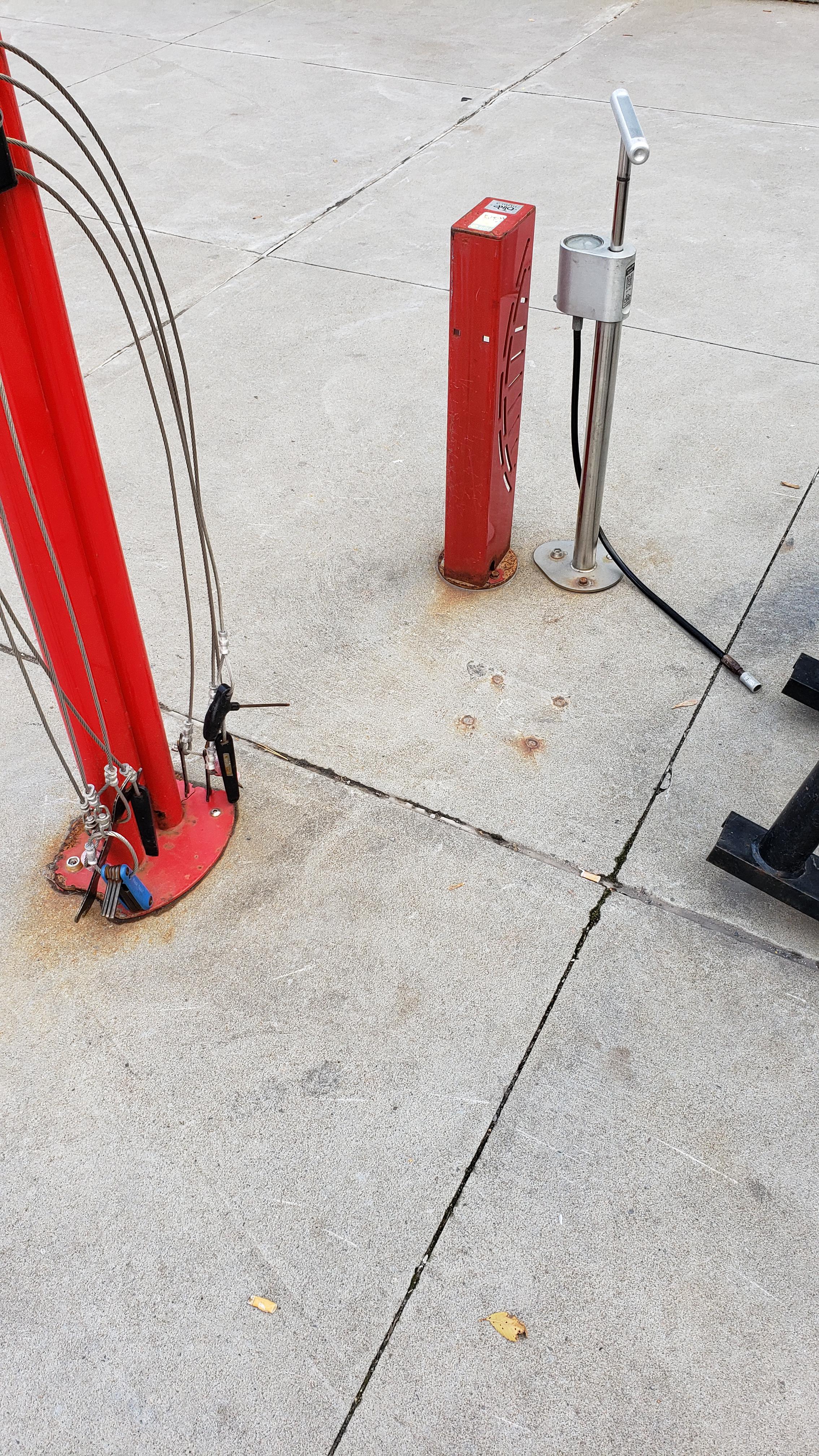 My school has a set of tools and a pump to let you repair/maintain your