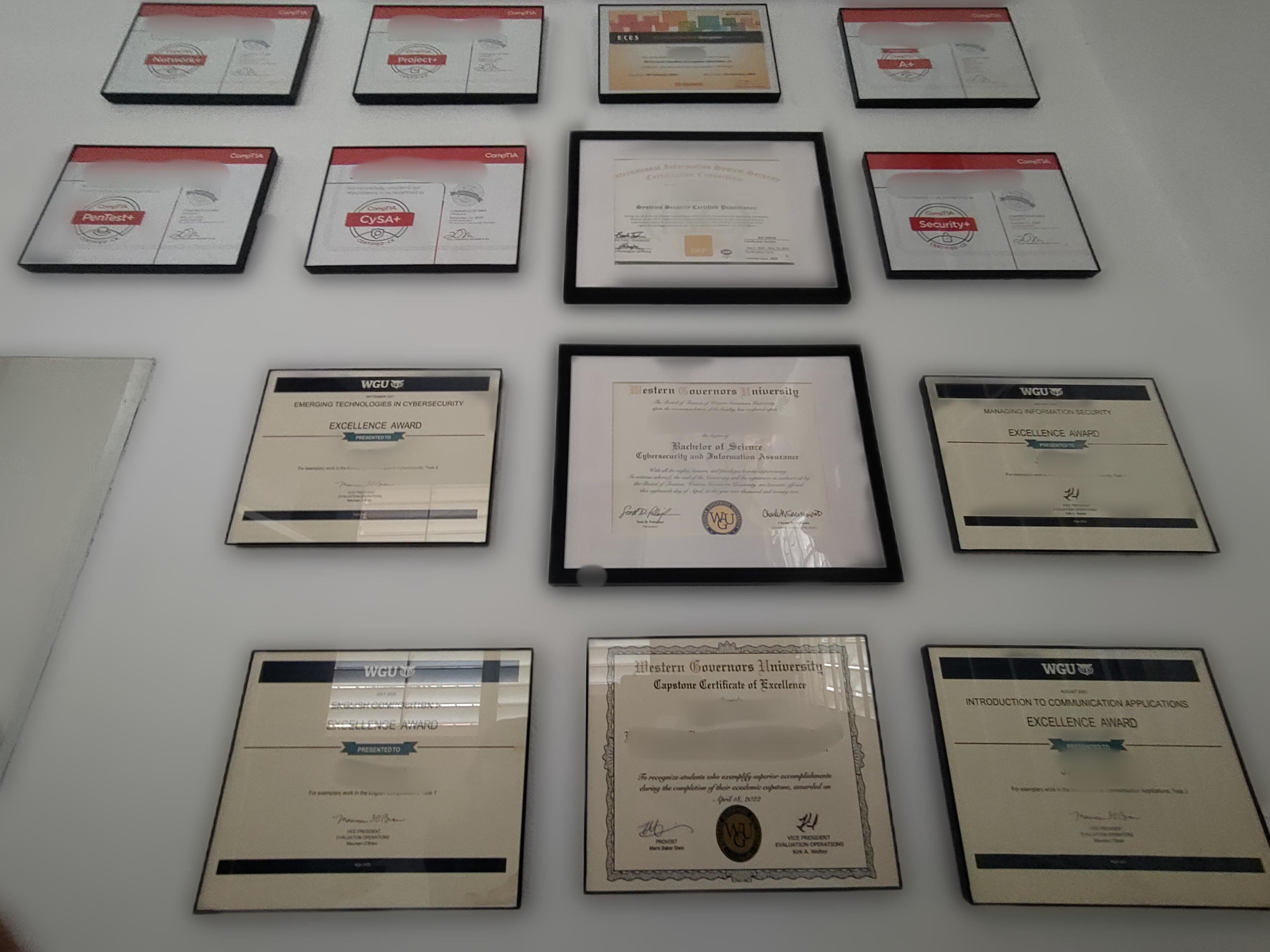 My wife calls it "The Wall of Excellence" r/WGU