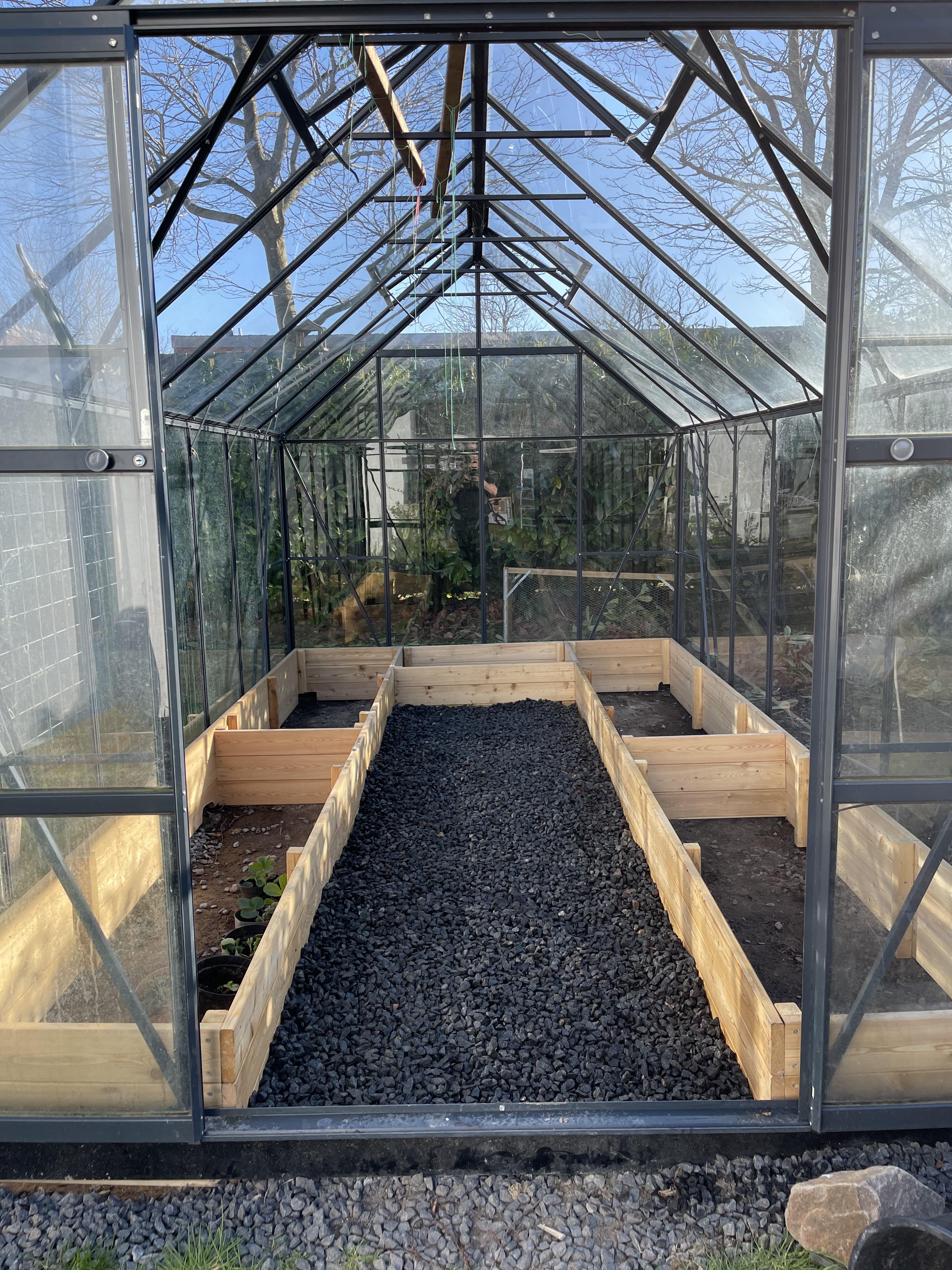 New raised beds in the greenhouse. r/Greenhouses