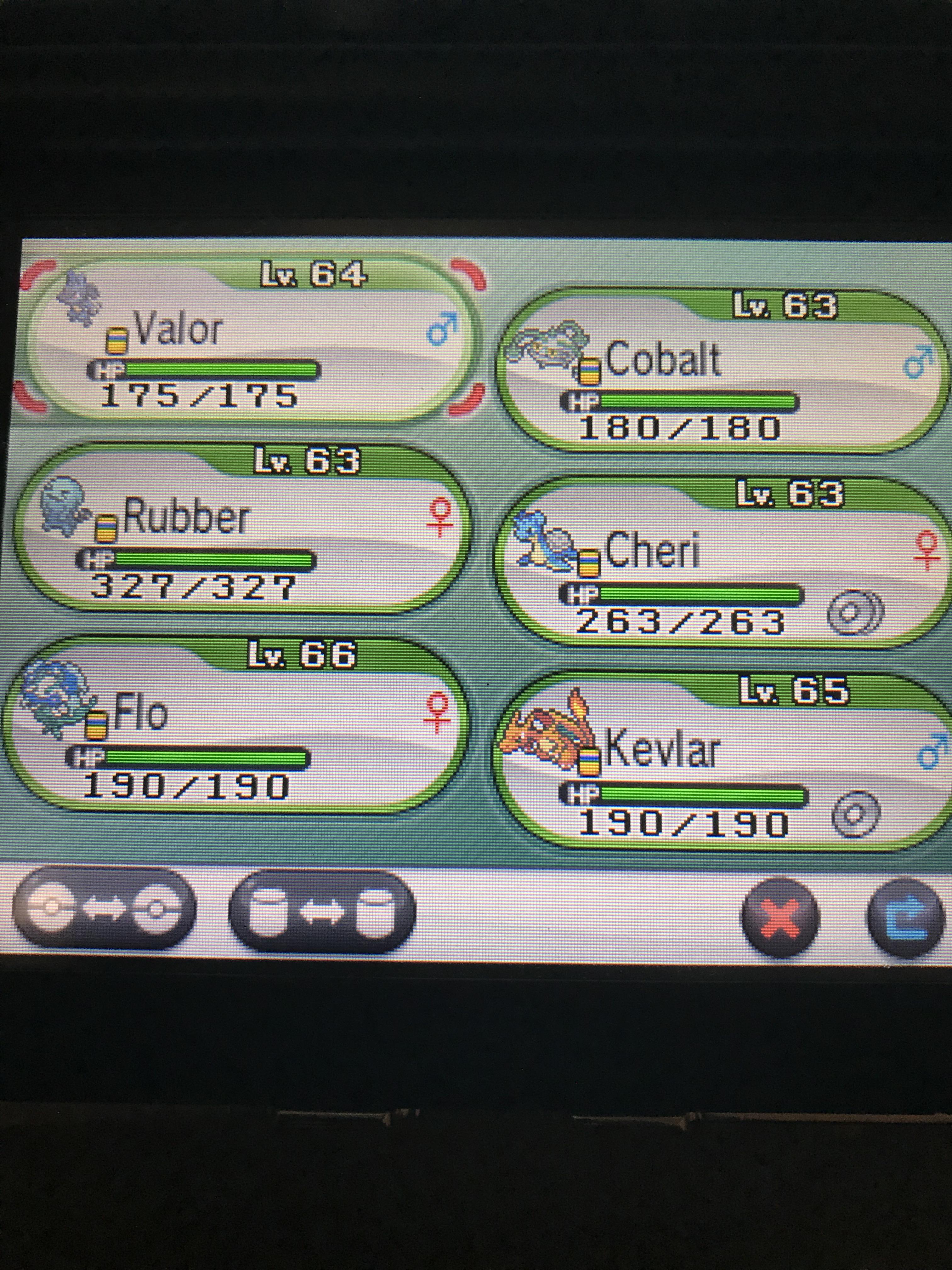 My team going into the Elite Four Pokémon X Nuzlocke! Wish me luck! r