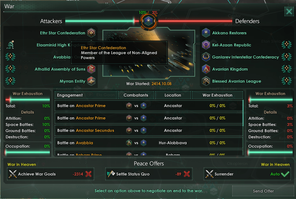 How am i the aggressor in the war of the heavens as the nonaligned