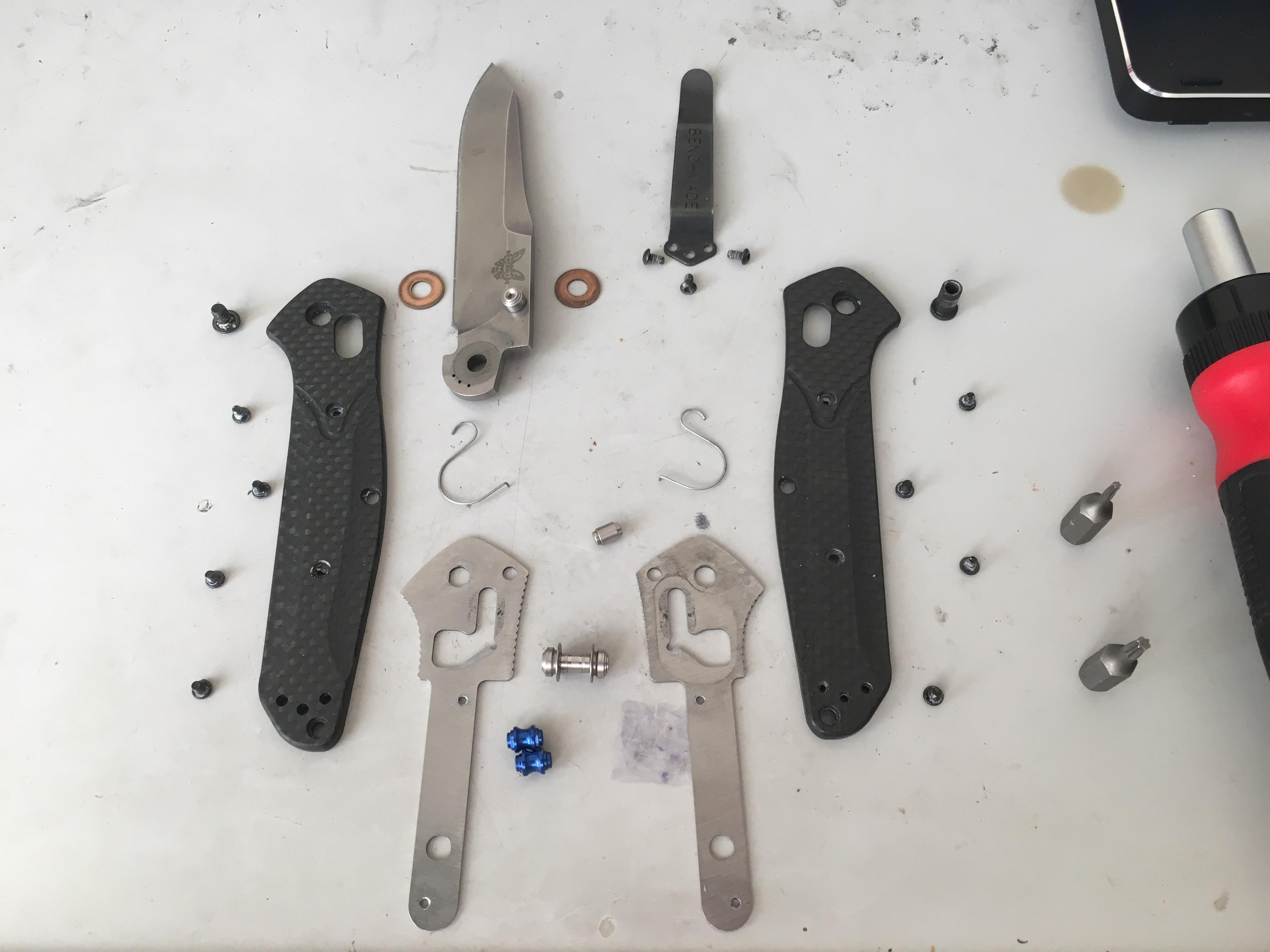 Exploded view Benchmade 9401 r/knolling