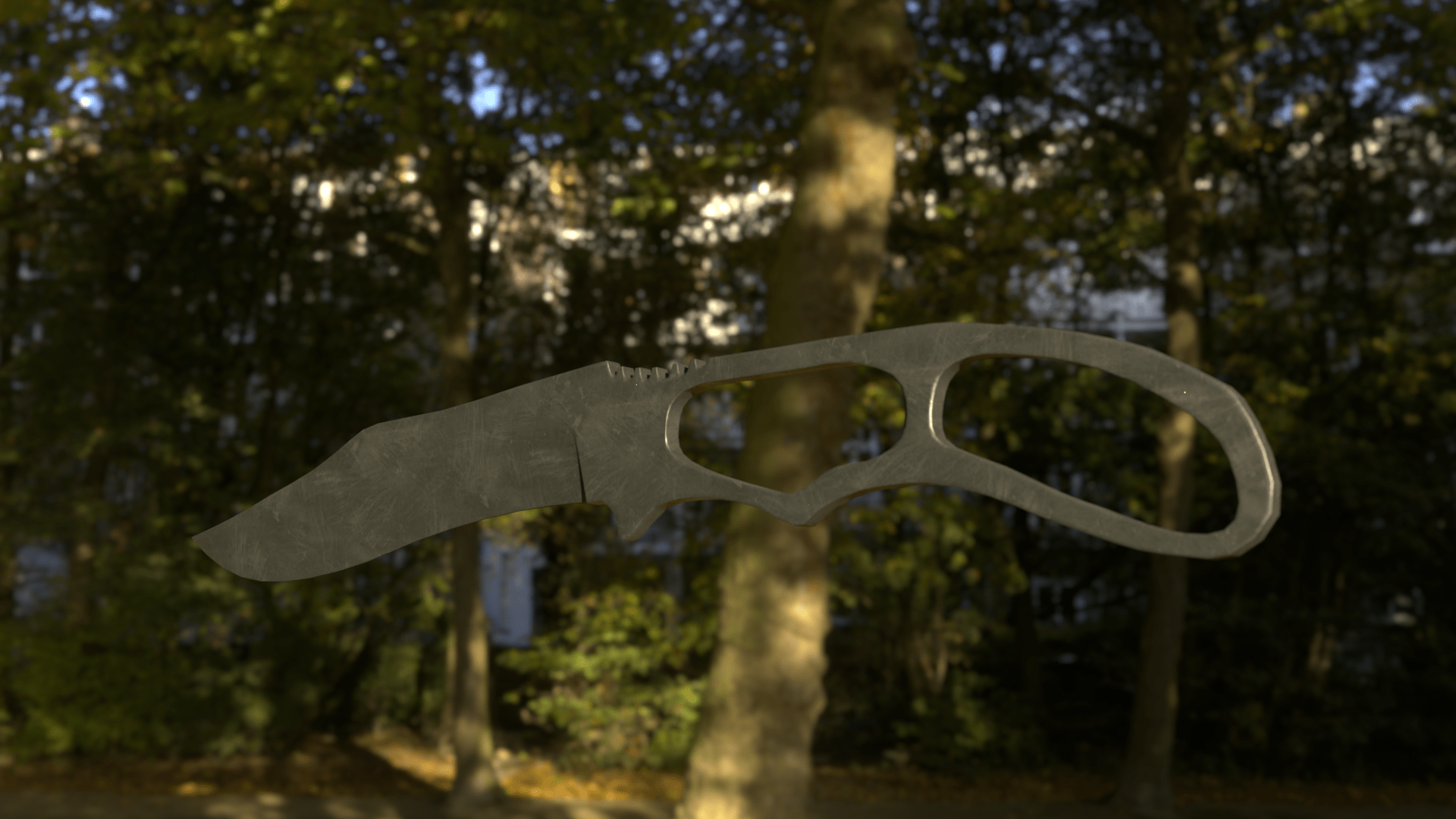 My first Blender project! Neck Knife from bf4. Thoughts? r/blender