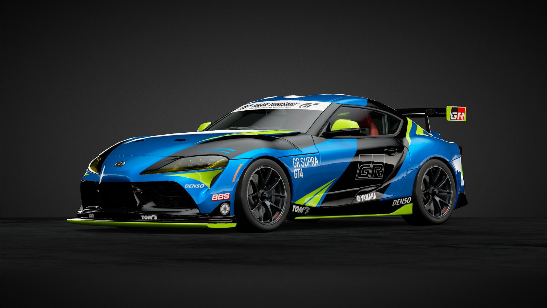 Made my own custom racing livery for the new GR Supra GT4. Comment