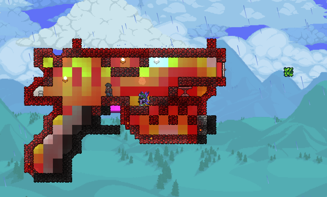 The Arms Dealer lives in a gun r/Terraria