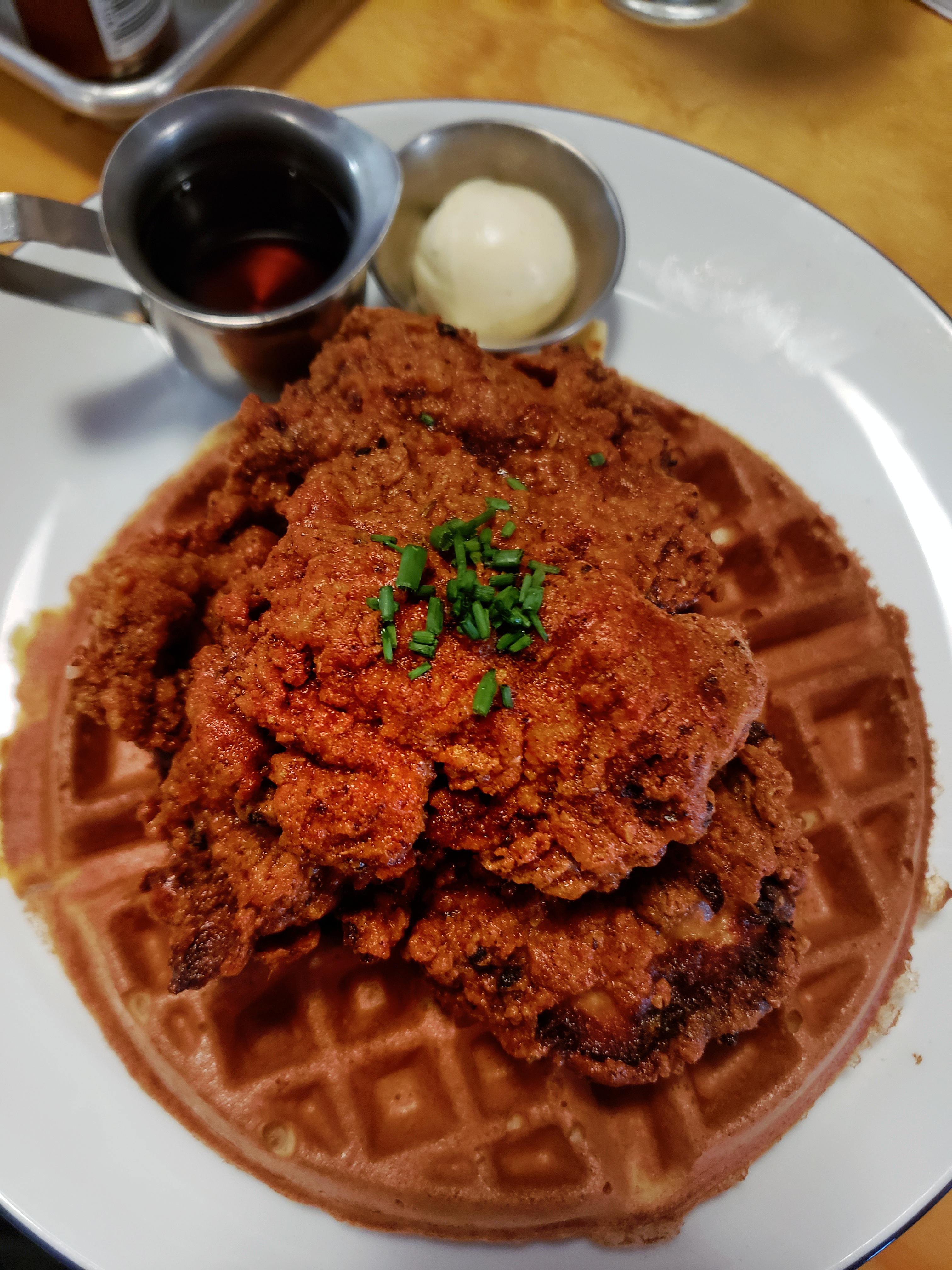 [I ate] Nashville hot chicken & Waffles r/food
