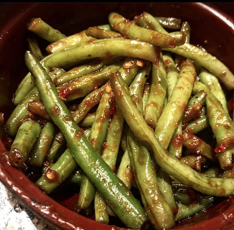 Spicy stir fried green beans (165 calories) r/safe_food