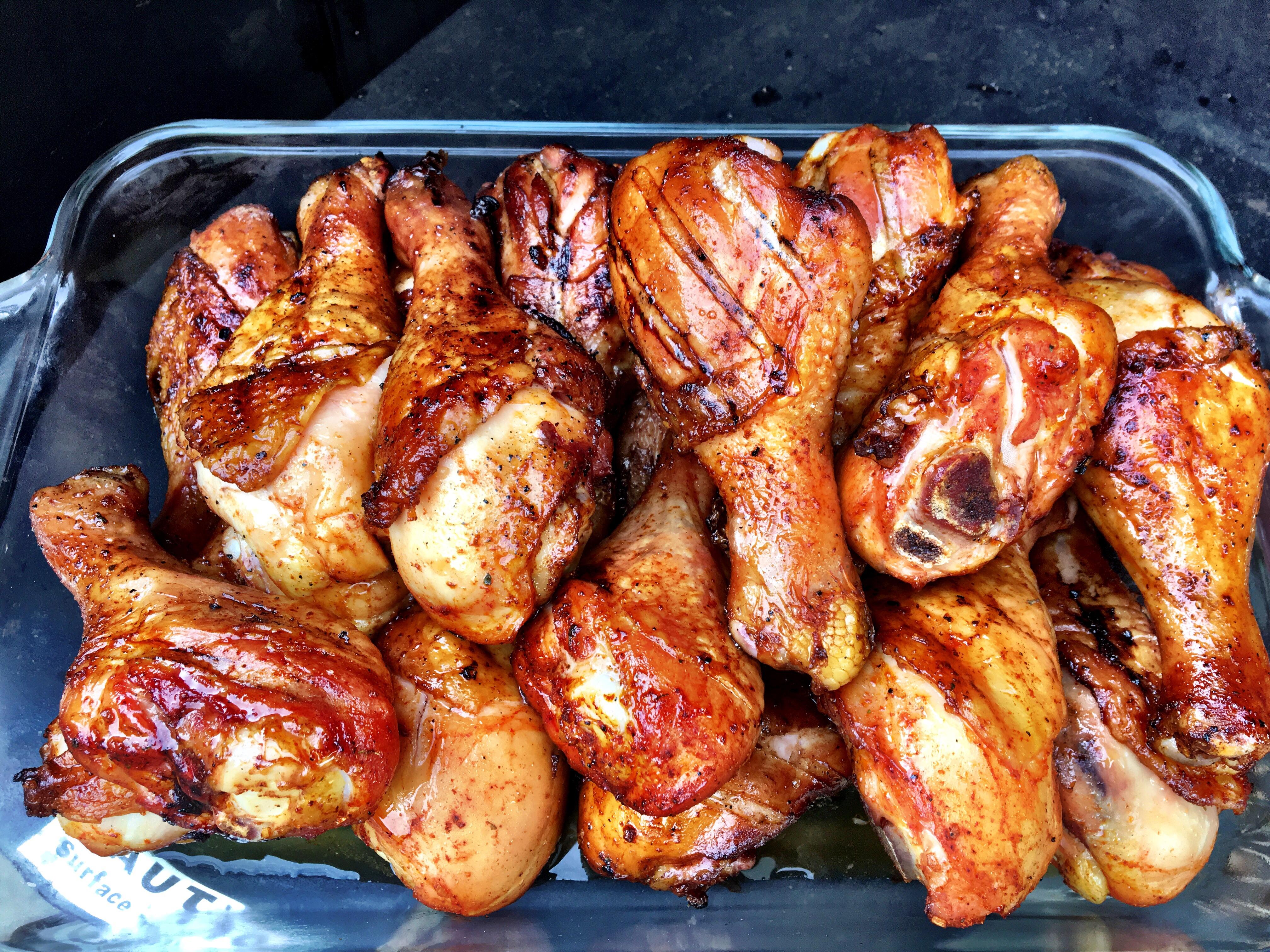 Chicken Drums smoked for 2 hours on a pellet grill smoker with a