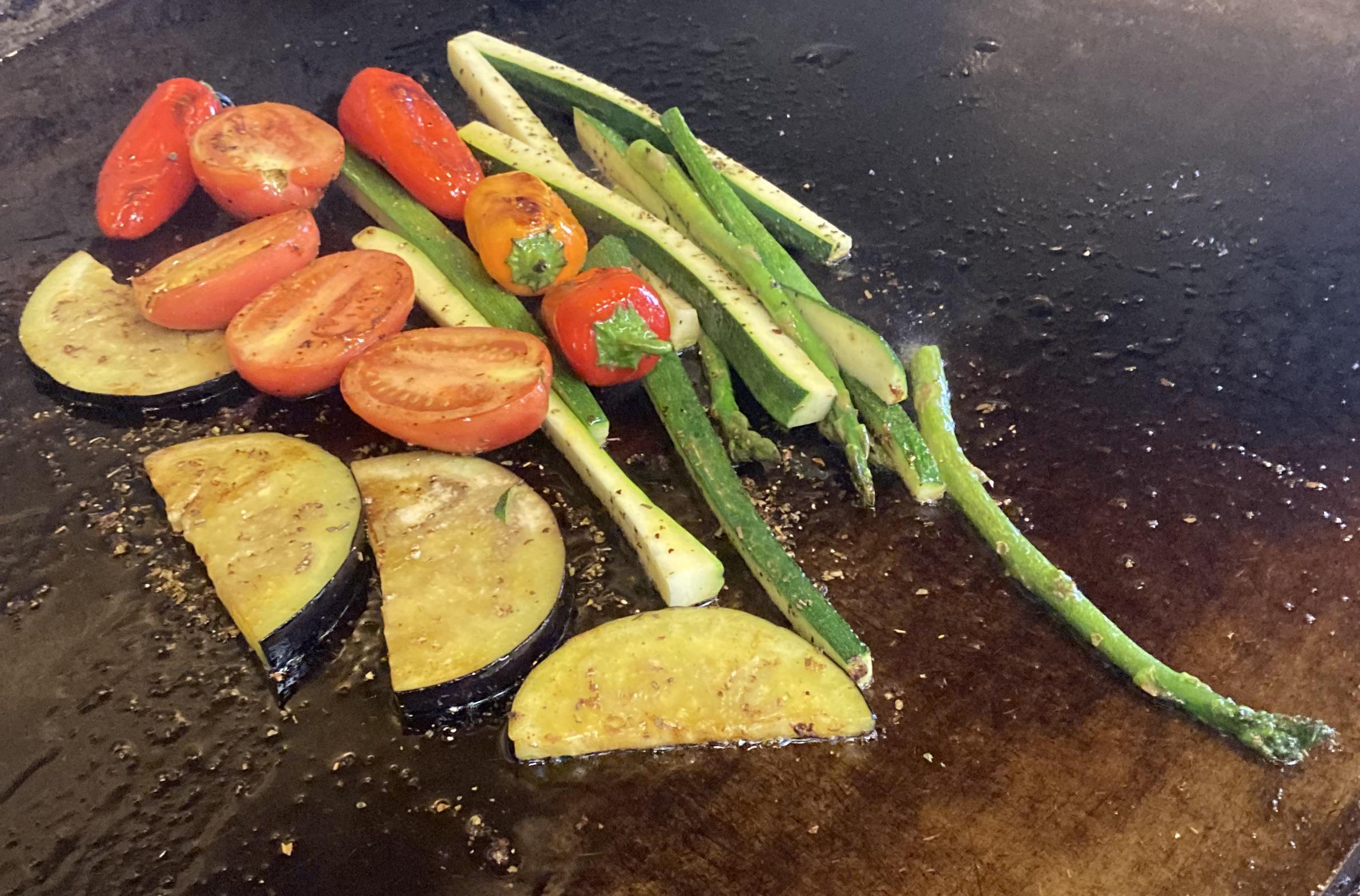 Grilling veggies on flat top. r/grilling