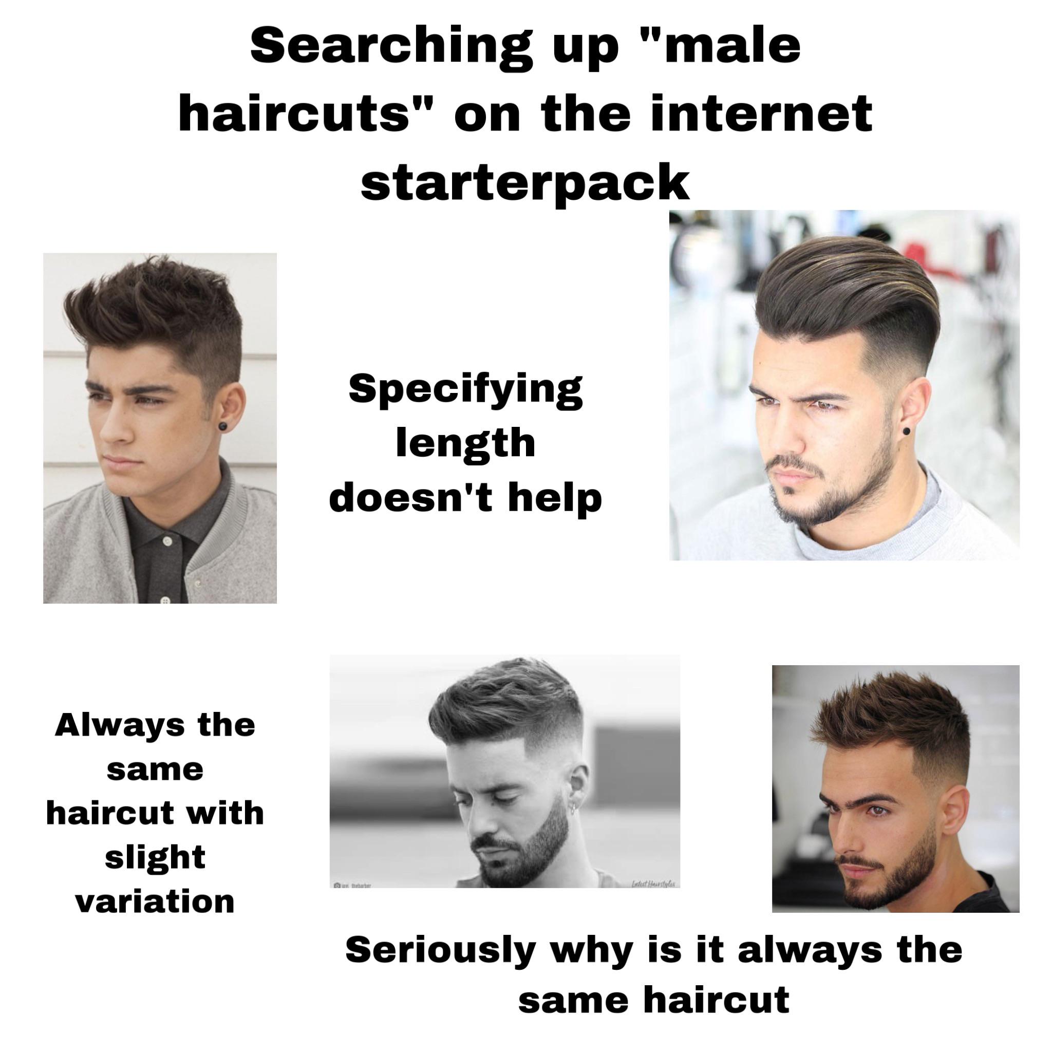 Searching up "male haircuts" on the starterpack. r/starterpacks