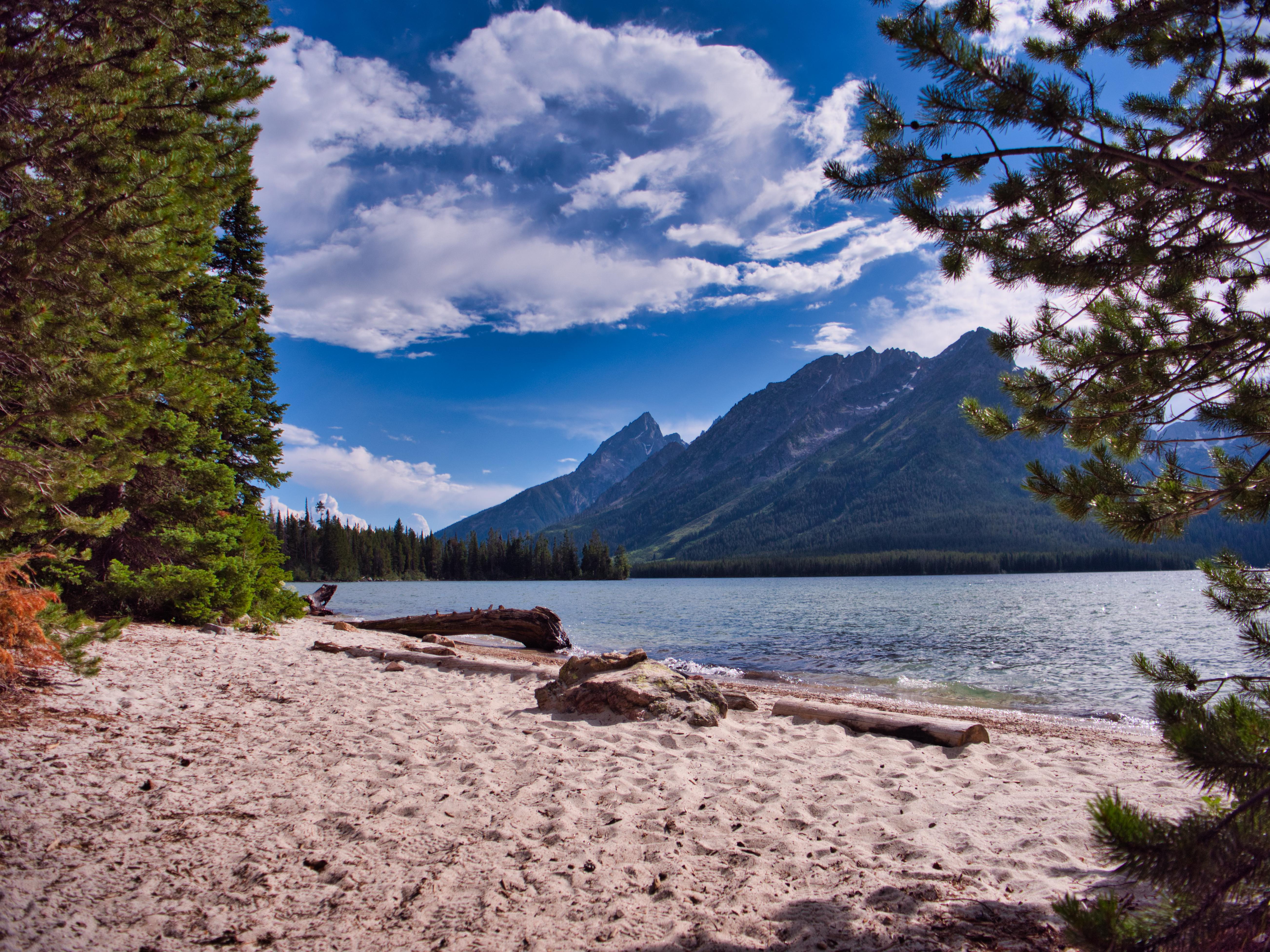 The view from backcountry campsite 12B at Leigh Lake in Grand Teton