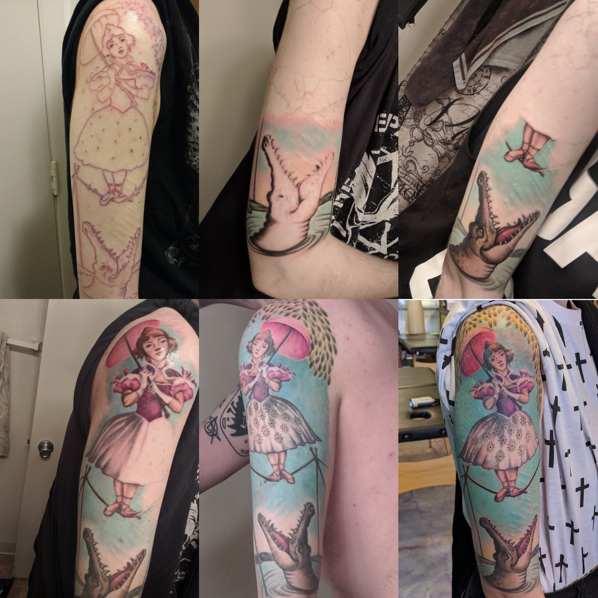 Just finished my haunted mansion half sleeve by Rob at Michigan Ave