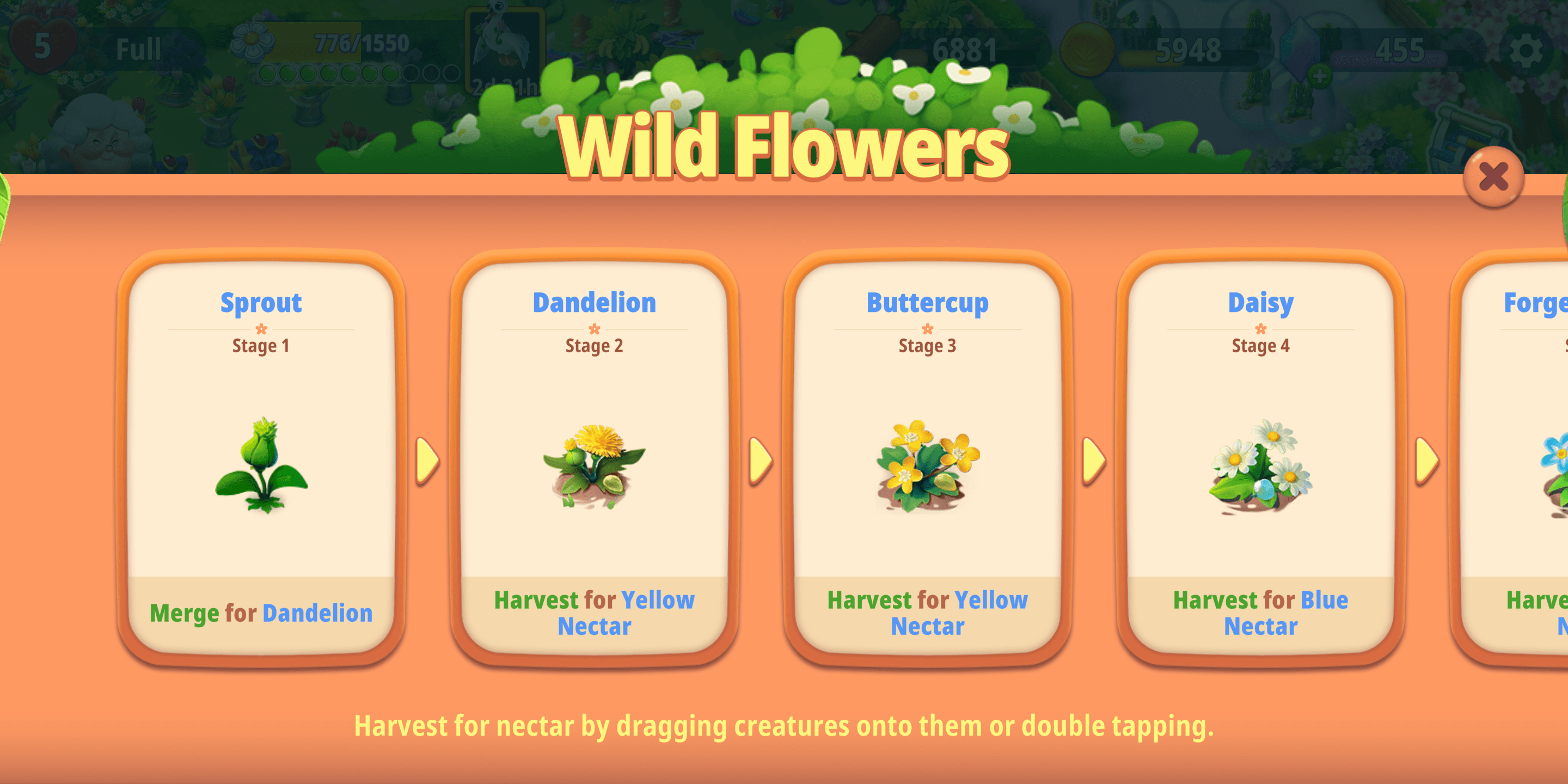 A bunch of things give Wild Flowers, but what can I harvest for higher
