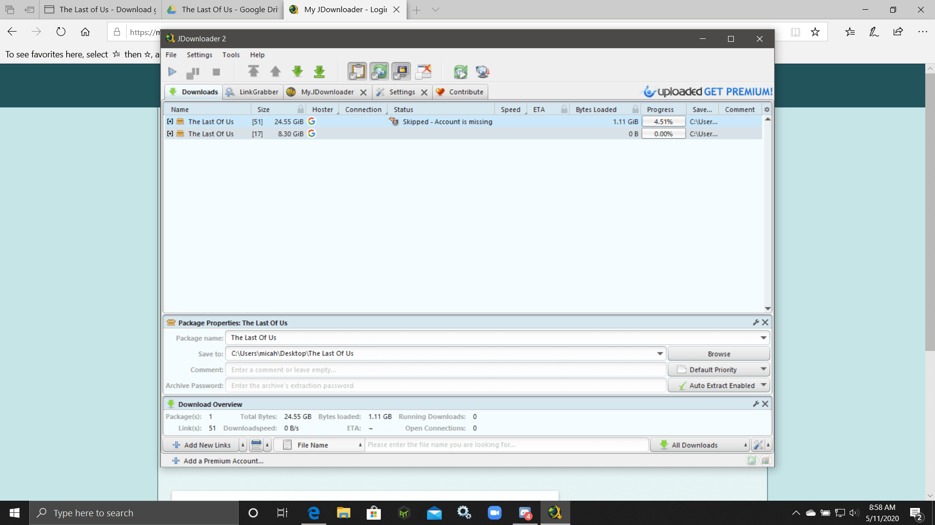 jDownloader keeps giving me this error and I don't know what it means
