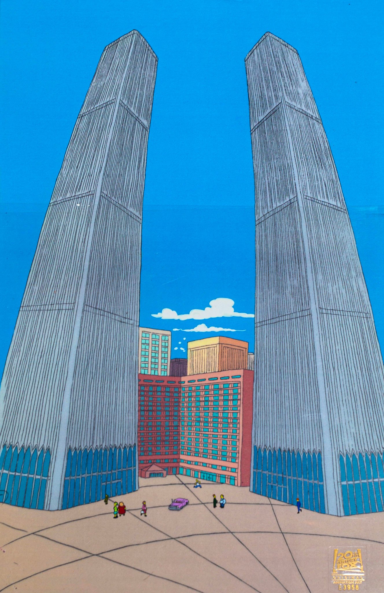 Animation cel of the Twins from "The City of New York vs. Homer Simpson