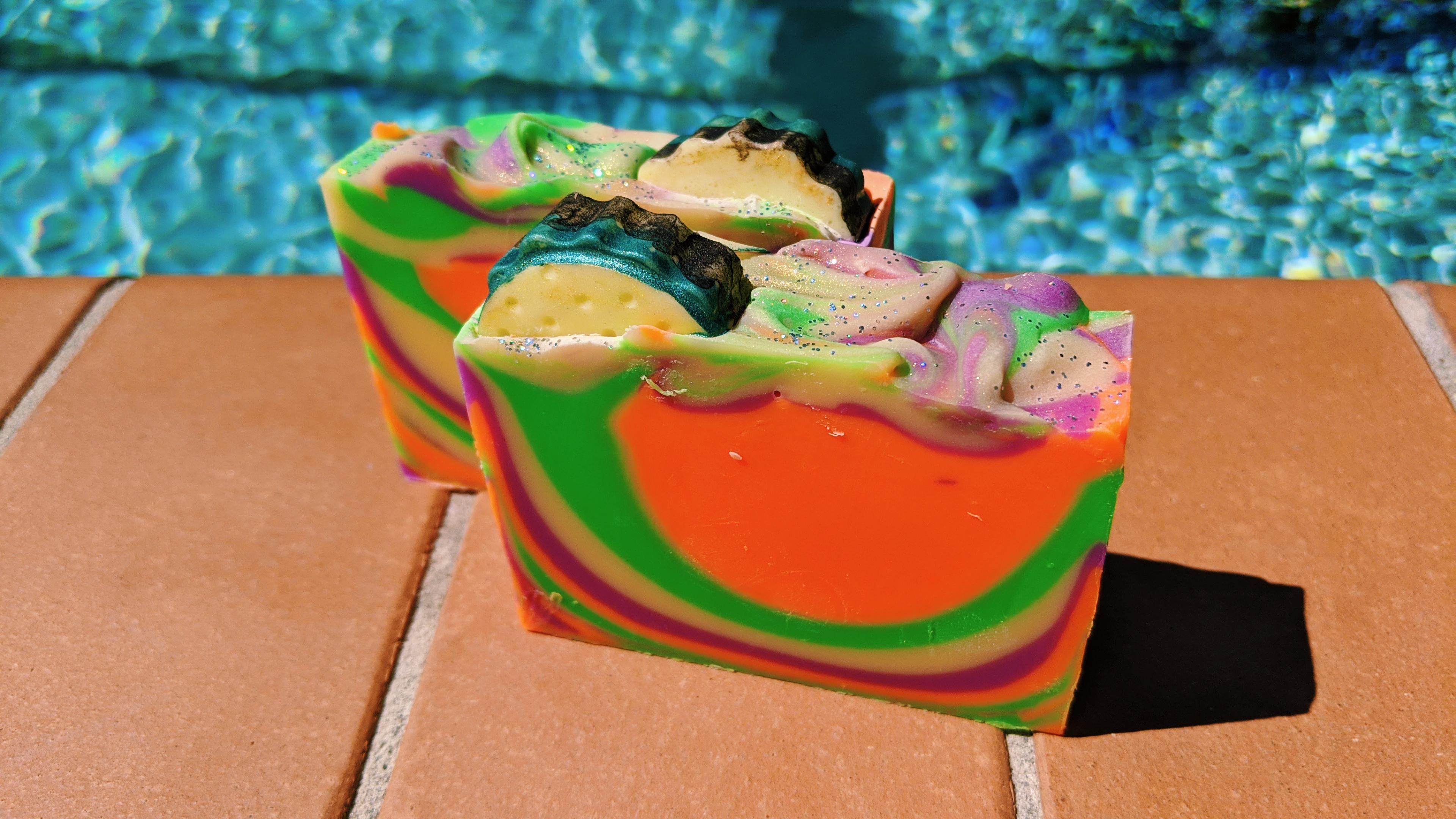 I made a taco Bell inspired soap scented in a custom Baja blast blend