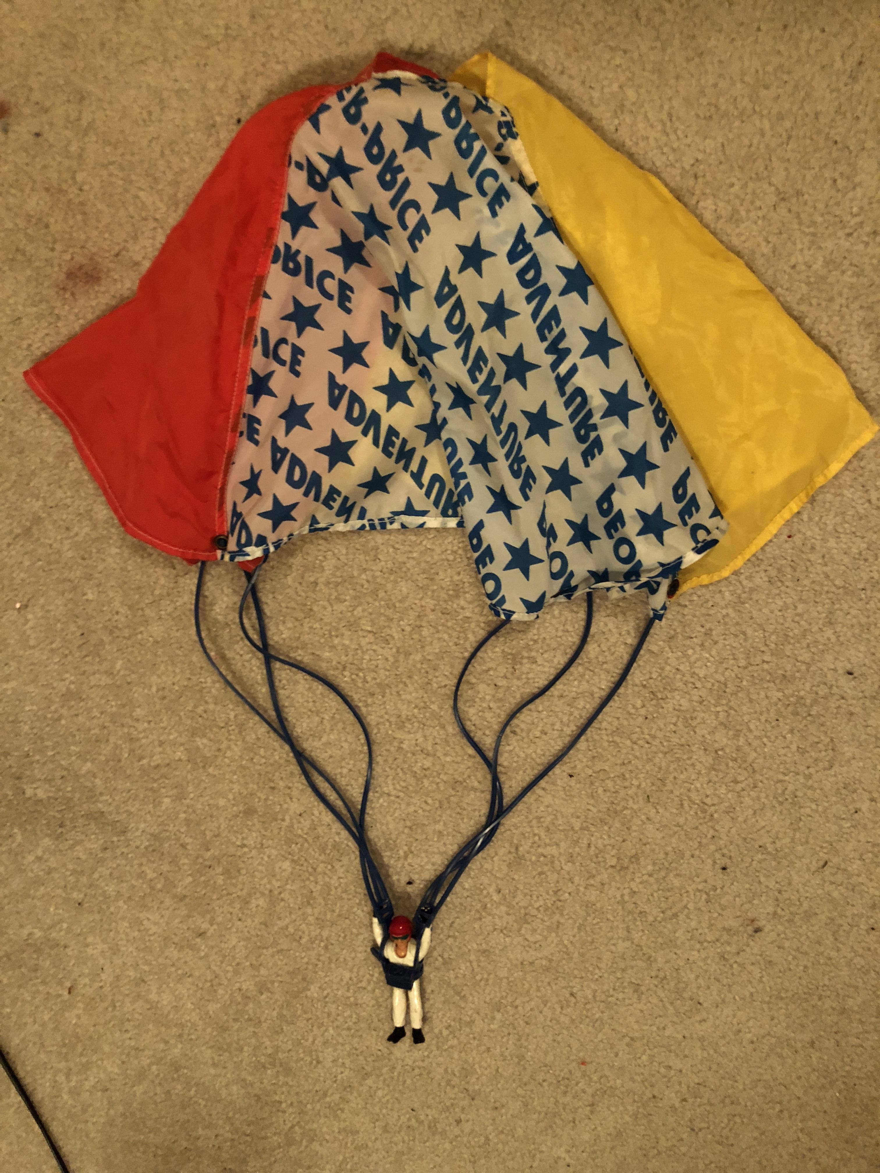 Childhood find Adventure People parachute action figure. Dude had to