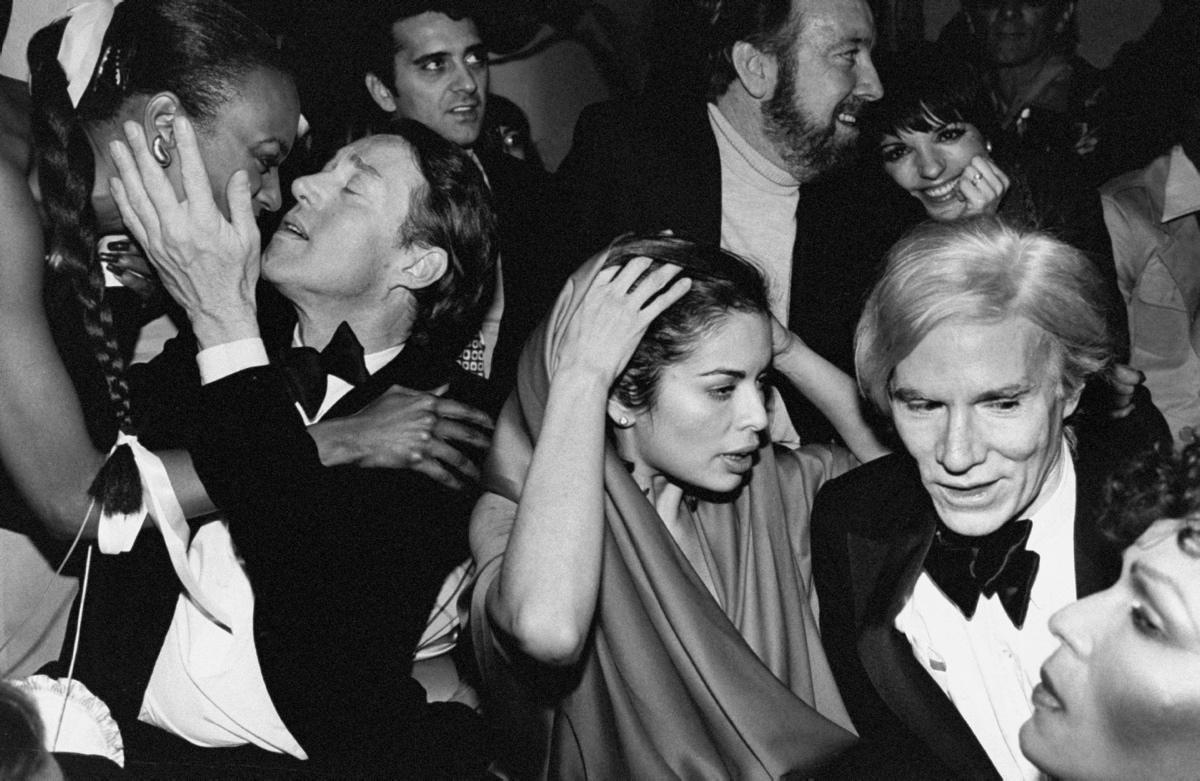 Andy Warhol partying at the legendary Studio 54 in NYC (1978