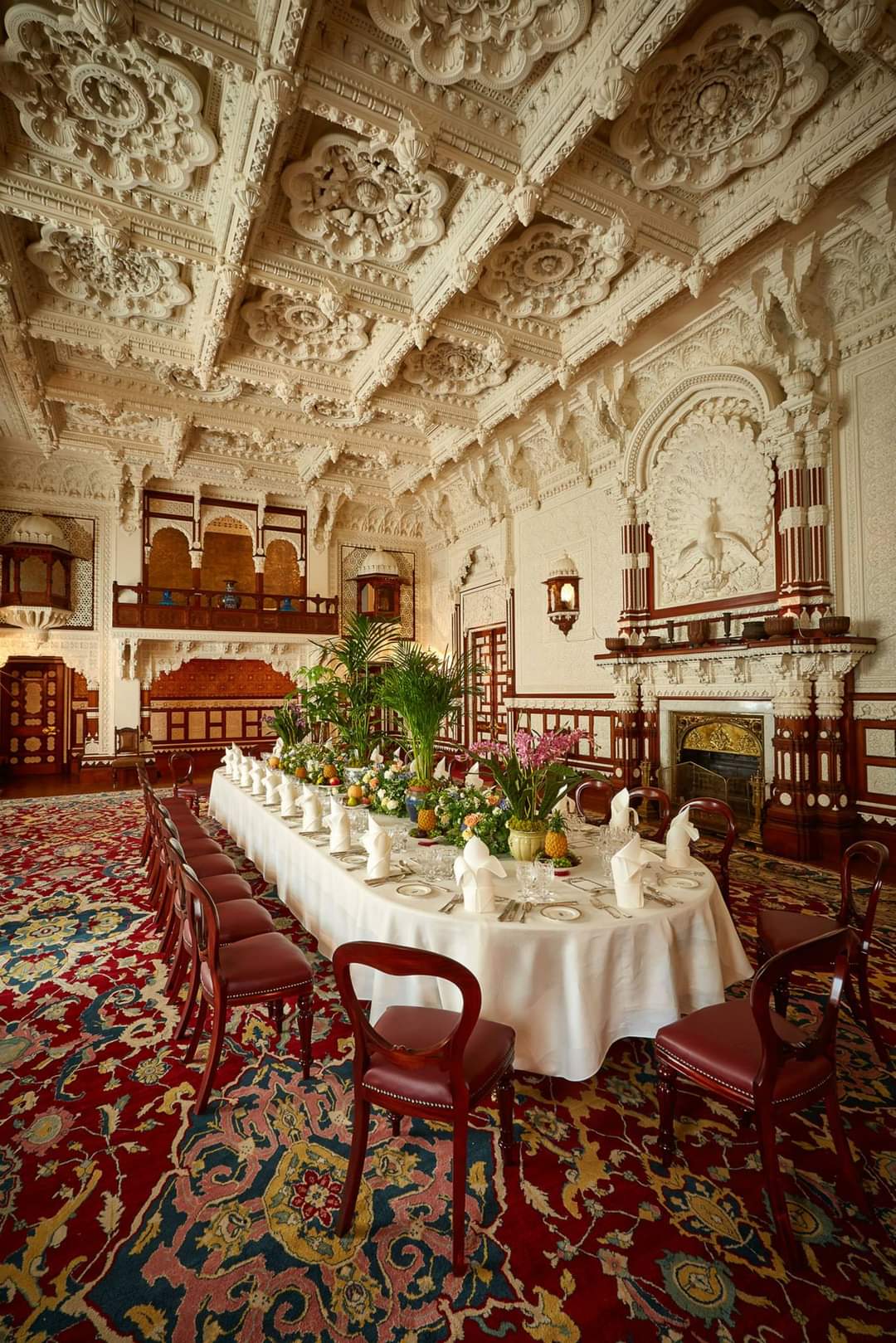 Durbar Room, a banquet hall constructed in elaborate Indian style at