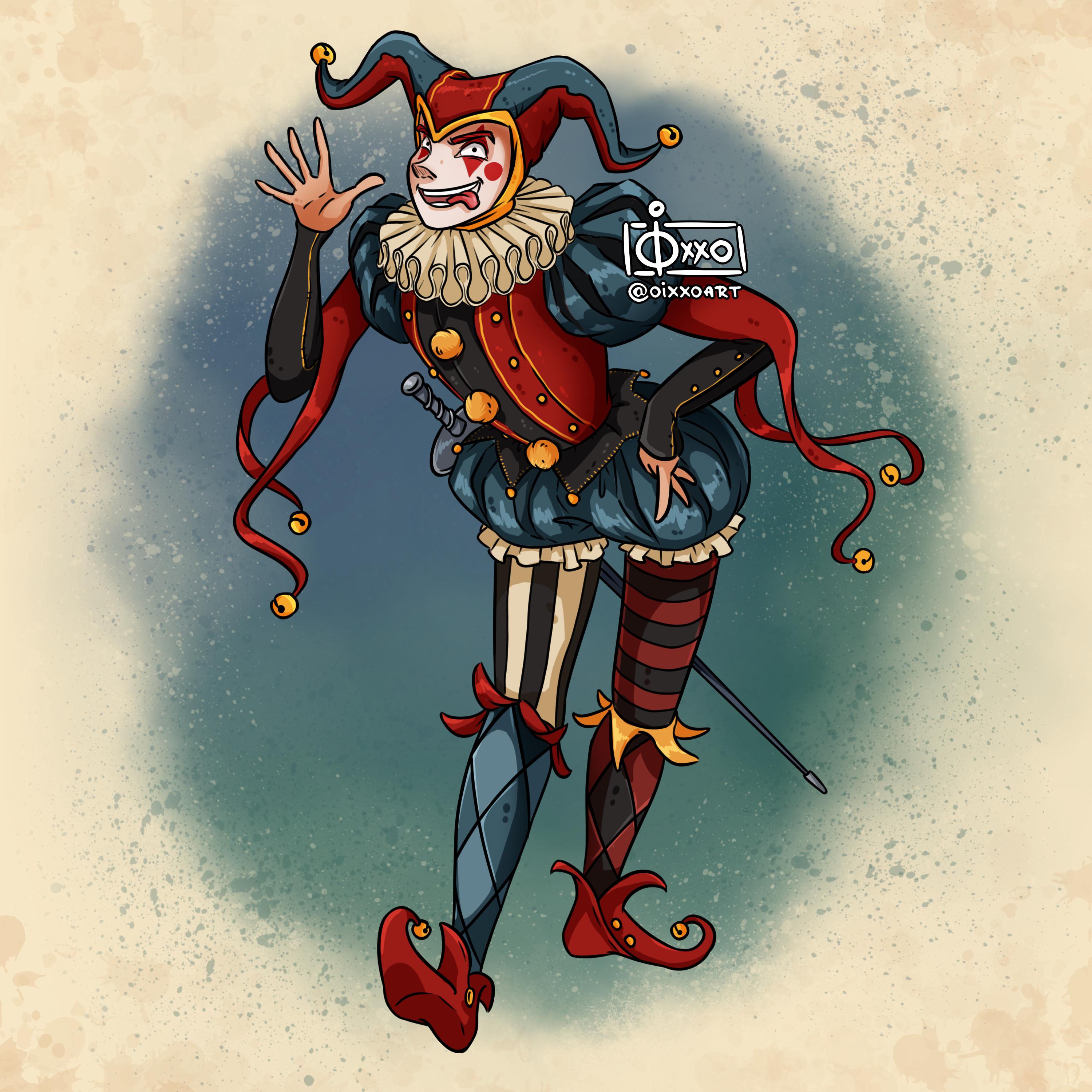 [OC] A bit of a crazy Jester character for my Circus themed D&D content