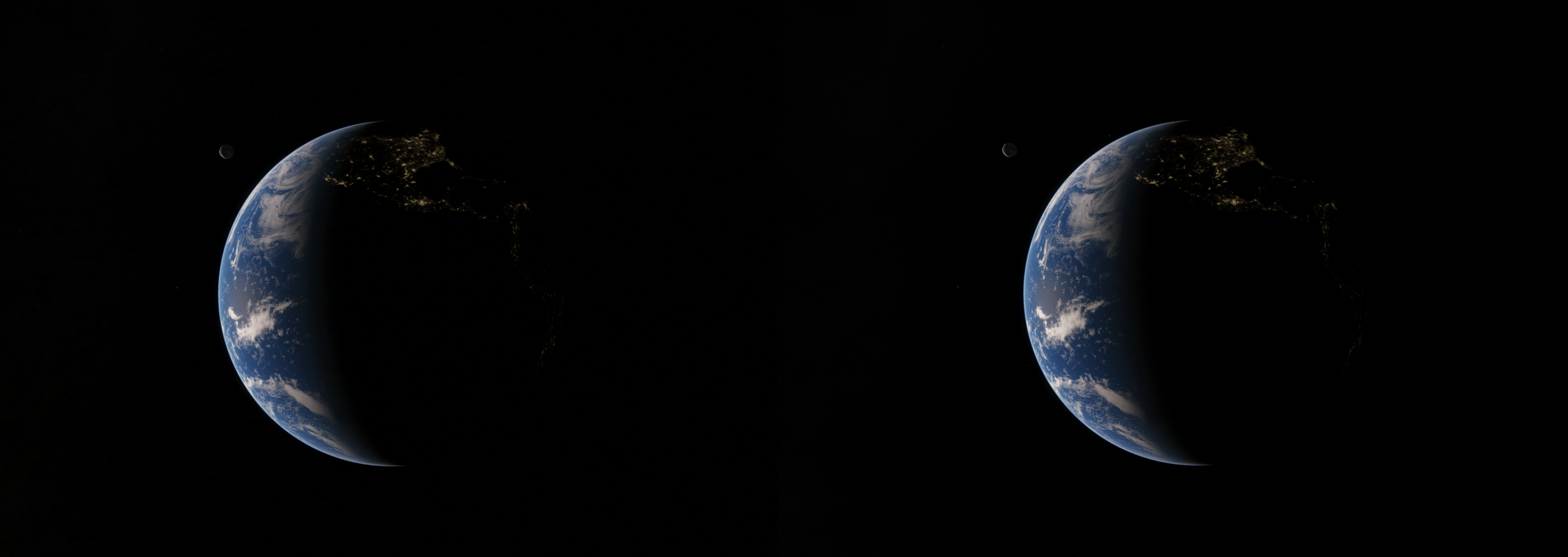 Earth and Moon (made in Space Engine) r/CrossView