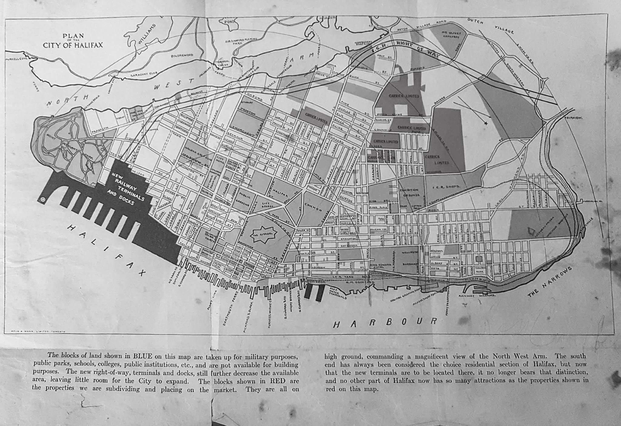 A little history for all of you, a map of Halifax from a book published in 1912 r/halifax