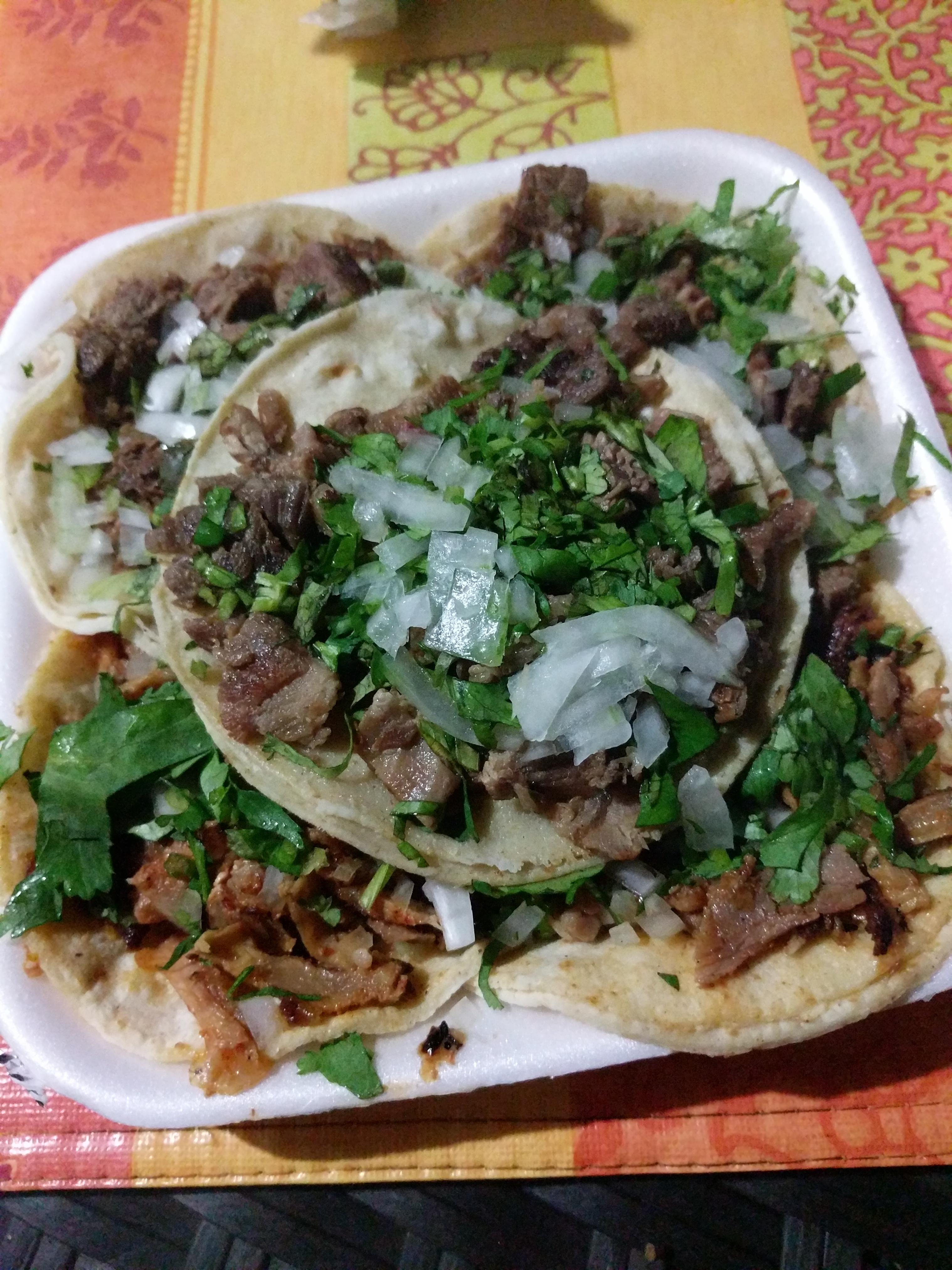 Al Pastor, Bistek and Lengua from Tacos Loco in Manzanillo, Colima