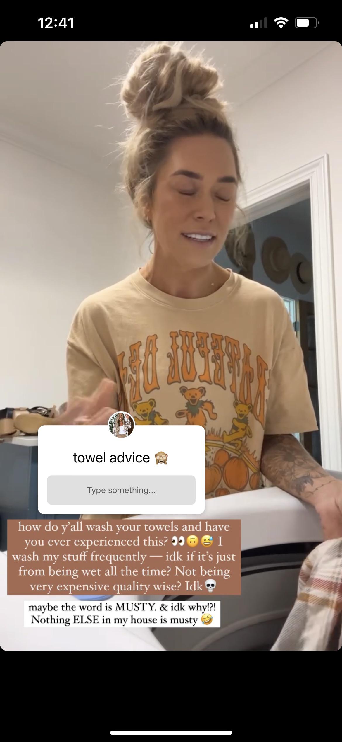 Well HollDoll, towels start to smell if they’re hanging there wet for