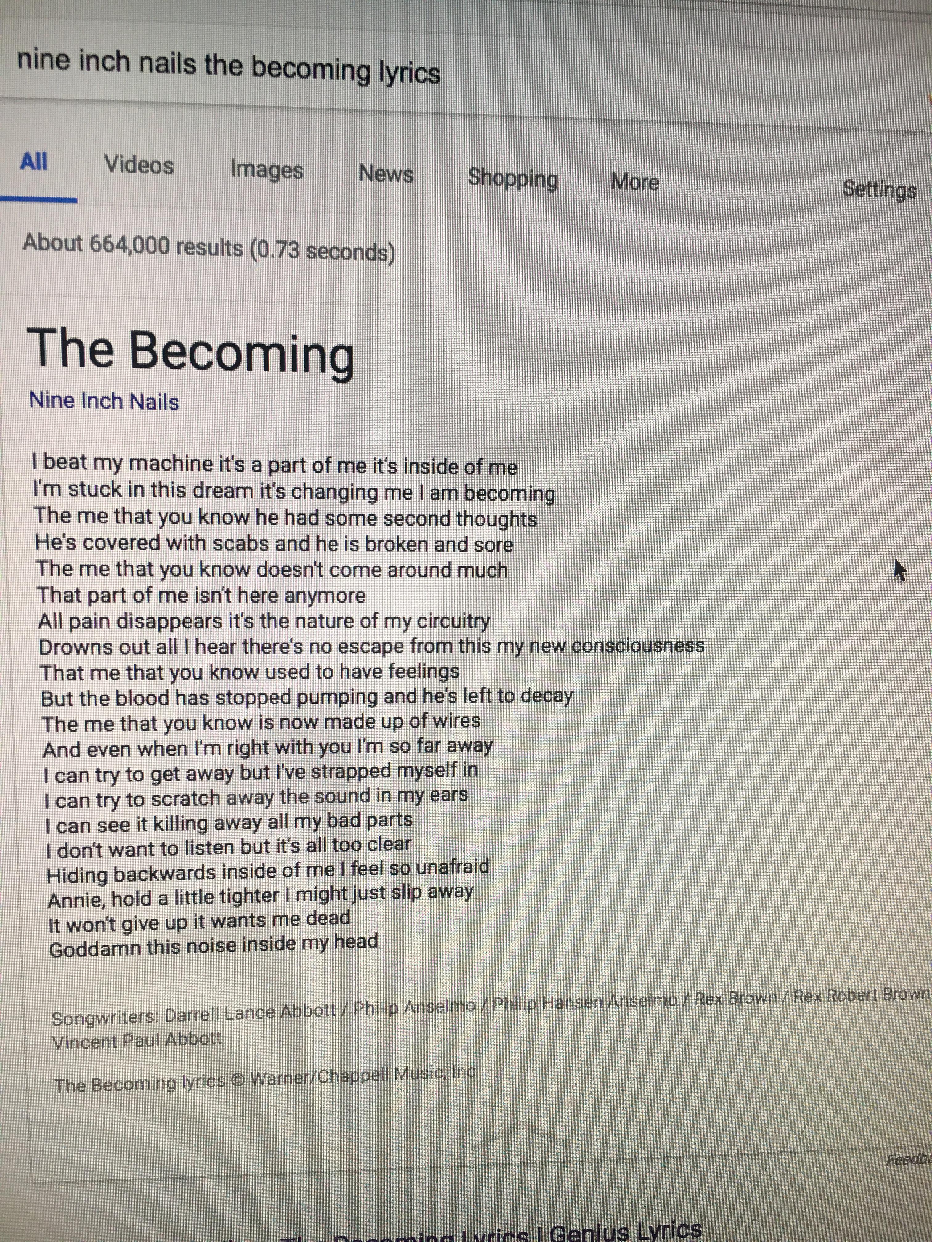 I googled “the lyrics. Songwriters are Dimebag and Phil