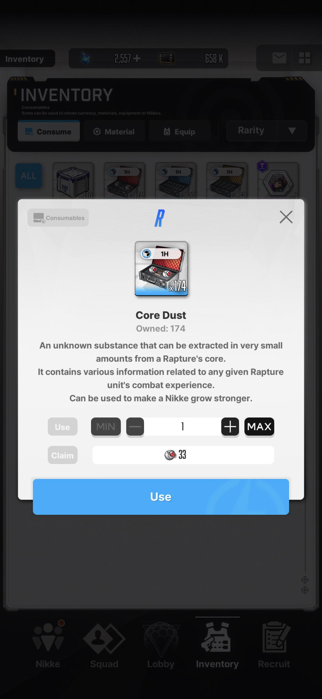 This consumable gives you core dust every hour?? I thought we must use