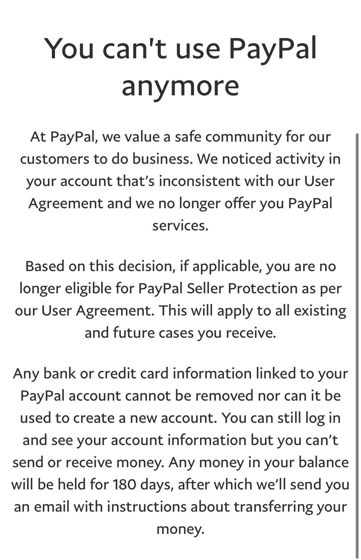 PayPal banned me after first donation? Anything I should be worried about or any alternatives