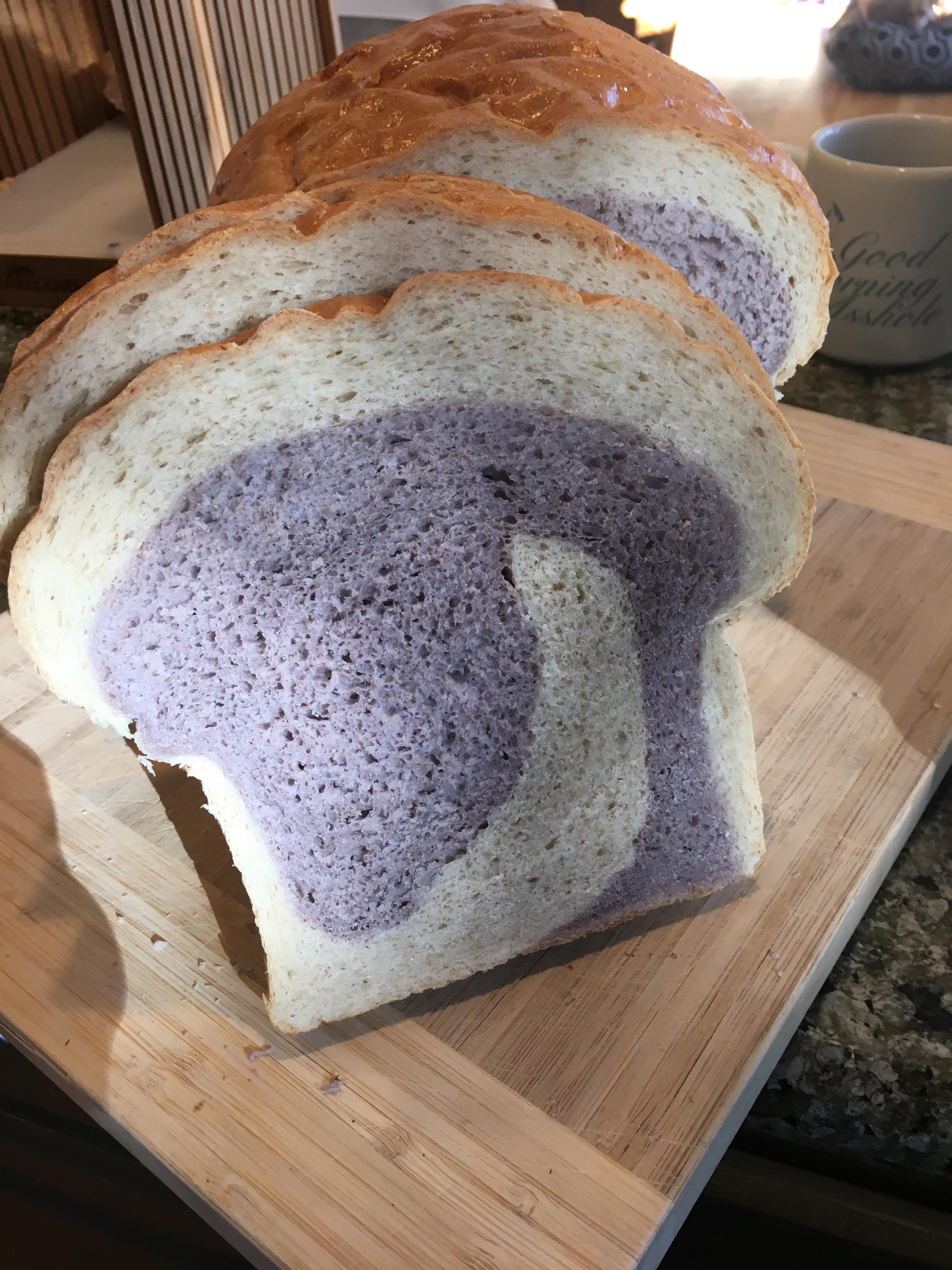 Purple sweet potato swirl sandwich bread r/Breadit